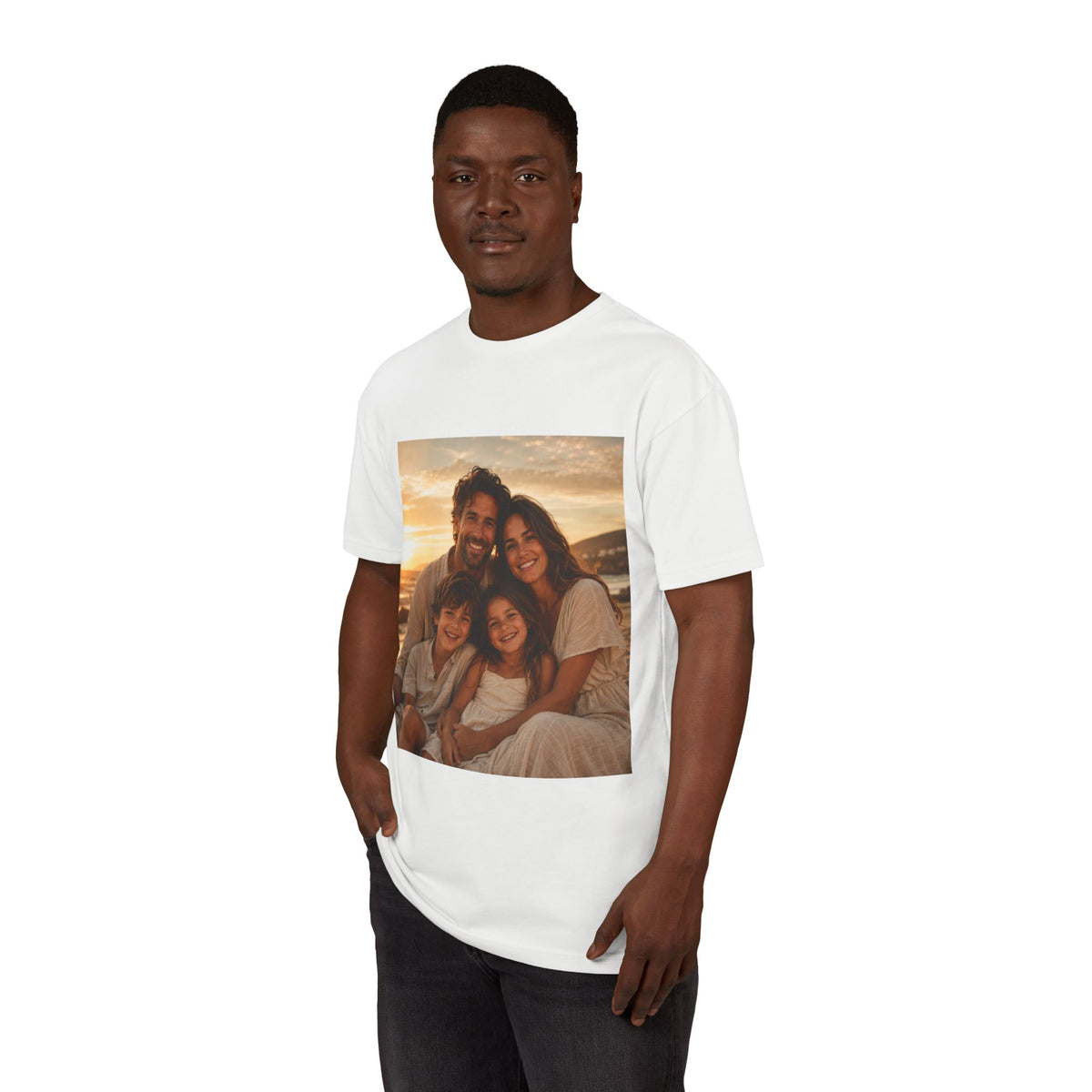 Photo Print T‑Shirt — Custom Family Sunset Portrait Tee