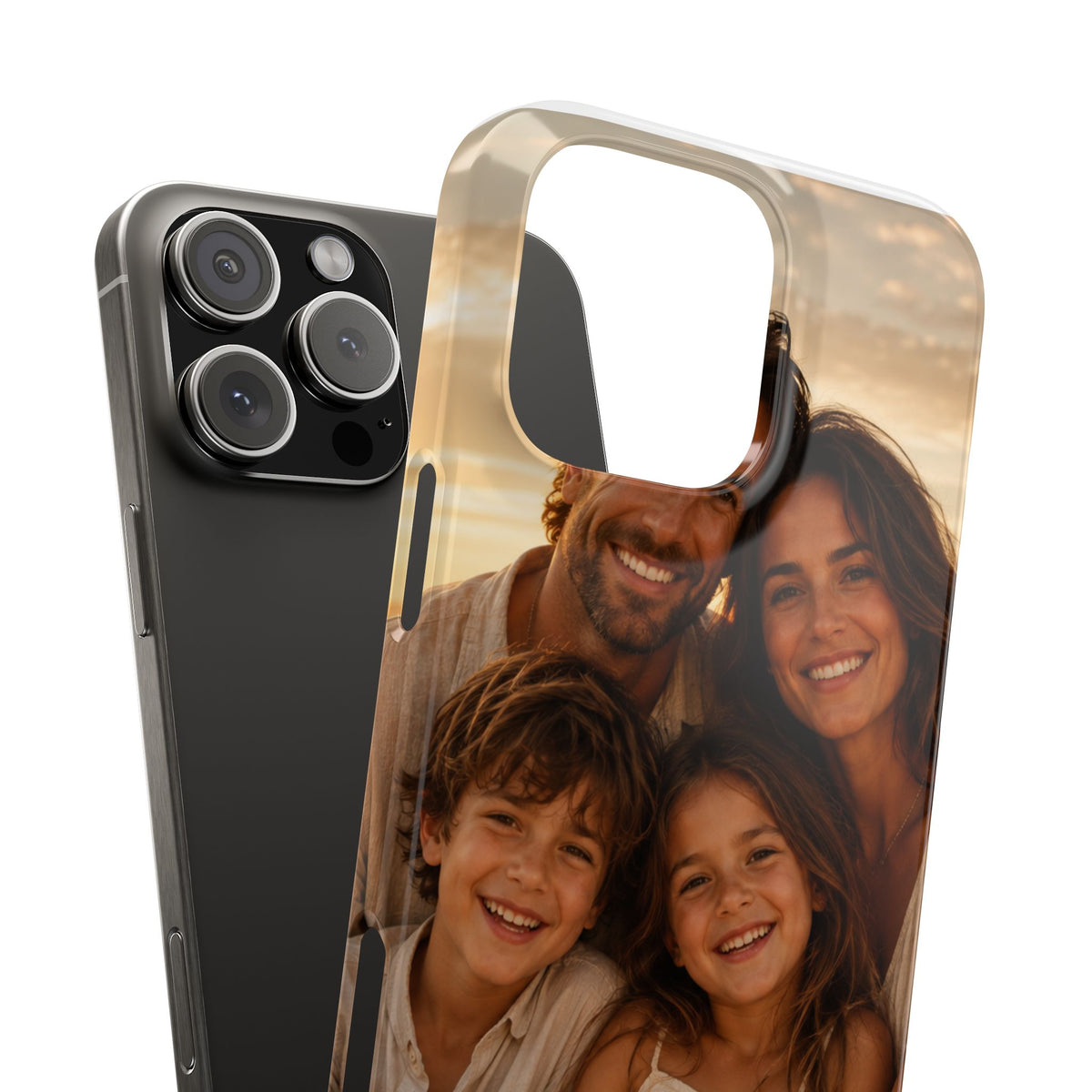 Personalized Photo Slim Phone Case – Custom Family Portrait Cover