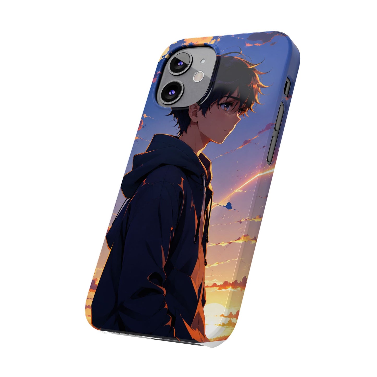 Slim Phone Case — Anime Sunset Boy Illustration