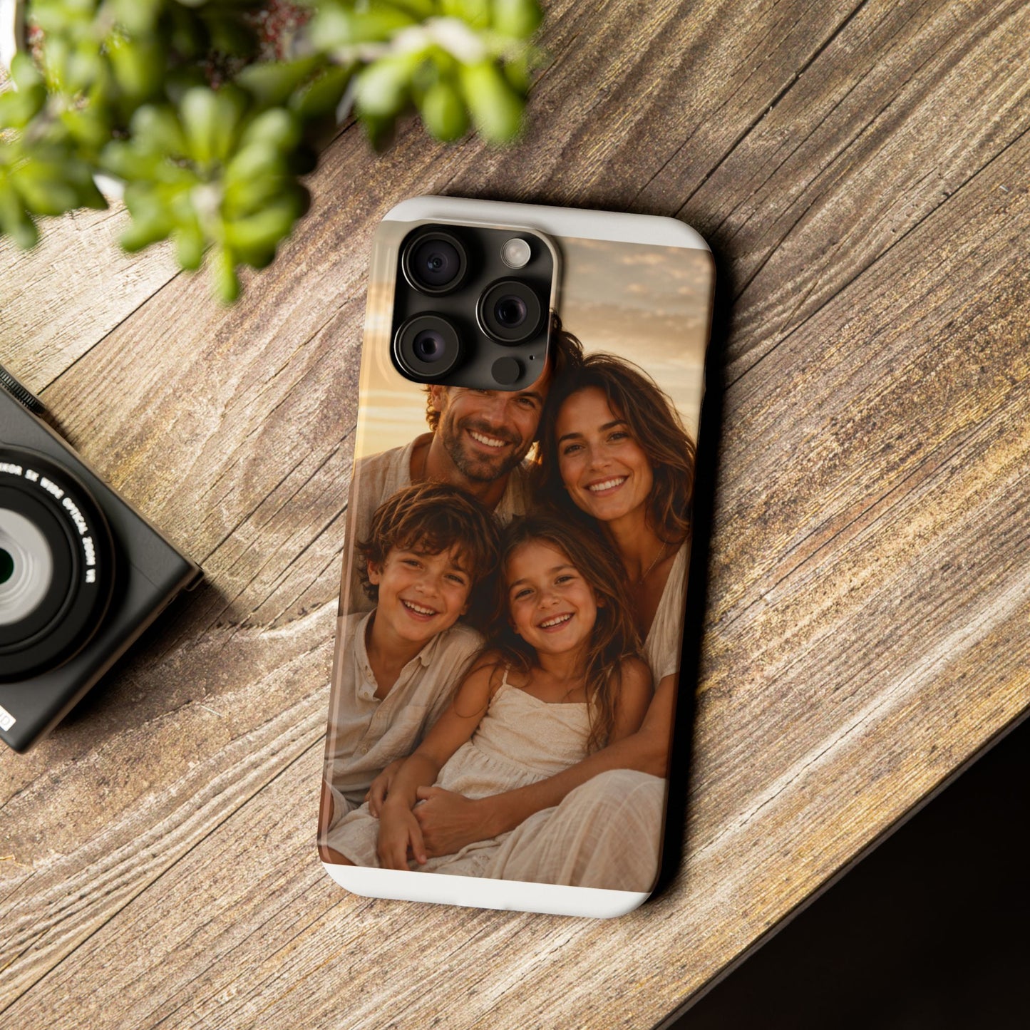 Personalized Photo Slim Phone Case – Custom Family Portrait Cover