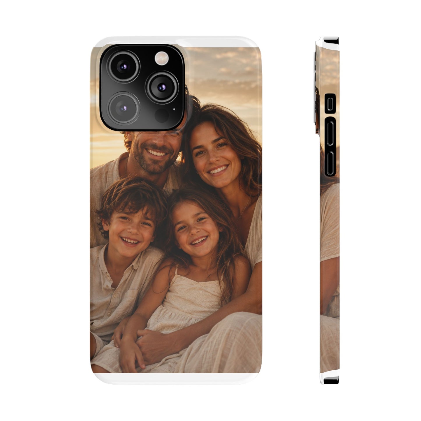 Personalized Photo Slim Phone Case – Custom Family Portrait Cover