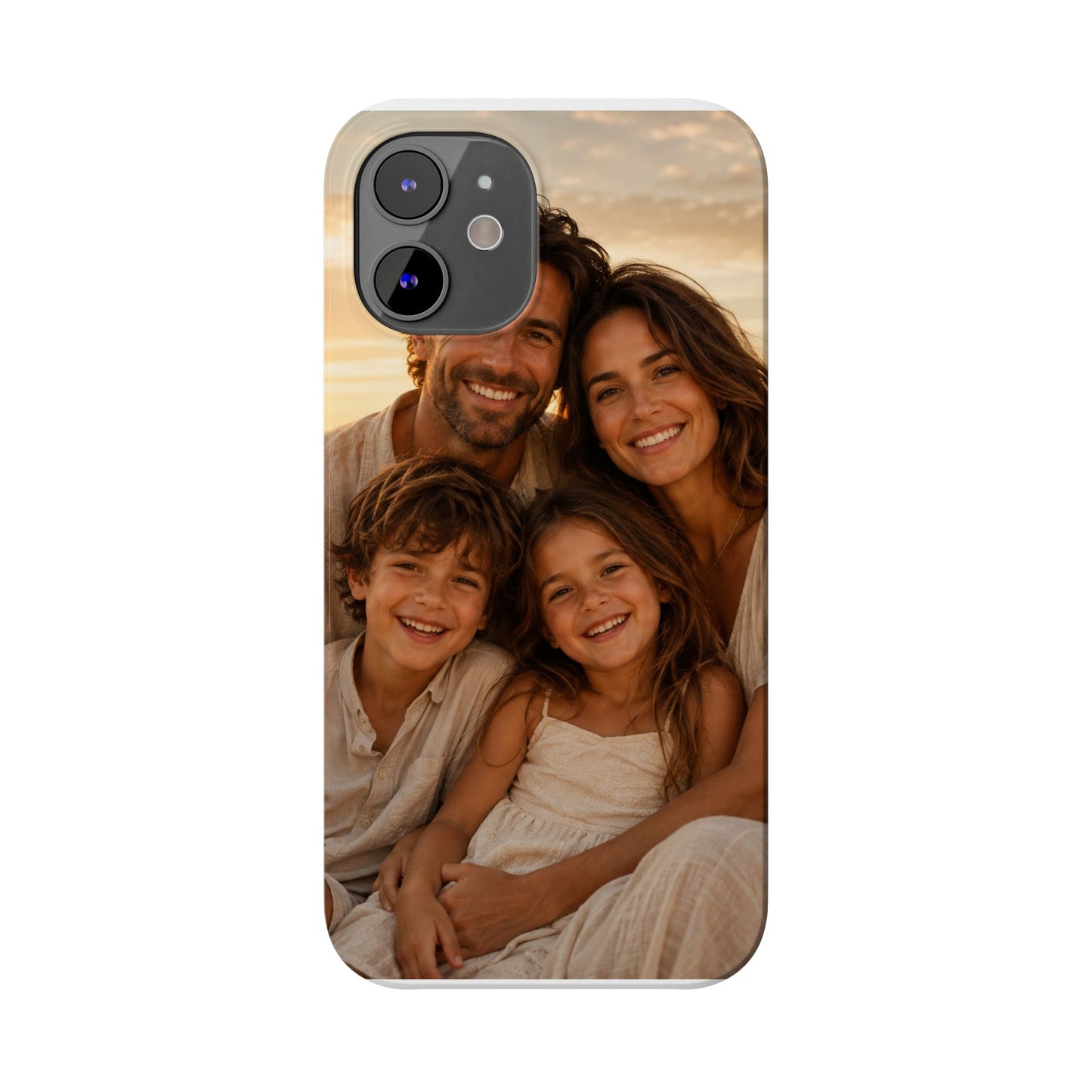 Personalized Photo Slim Phone Case – Custom Family Portrait Cover