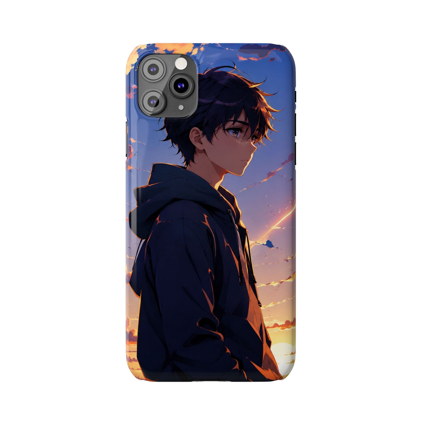 Slim Phone Case — Anime Sunset Boy Illustration