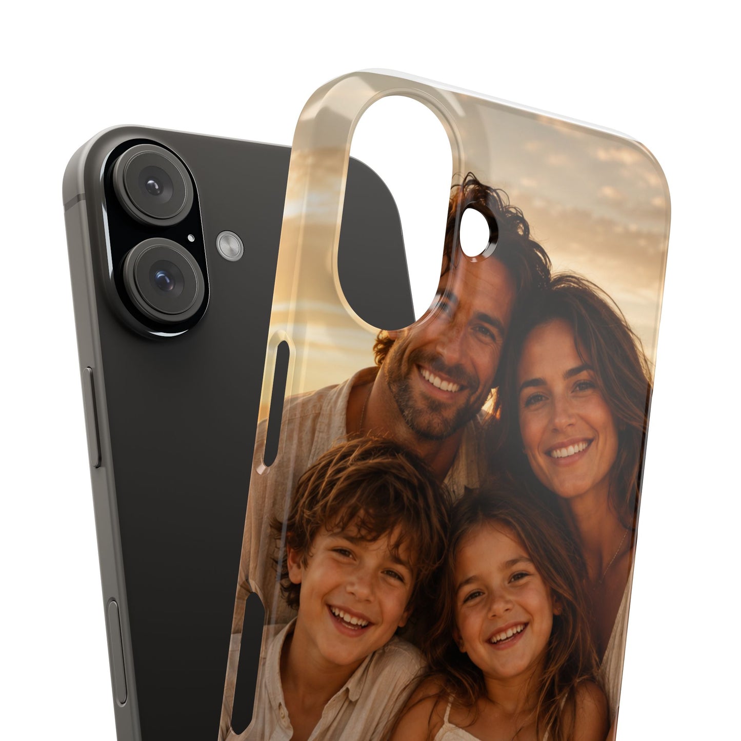 Personalized Photo Slim Phone Case – Custom Family Portrait Cover