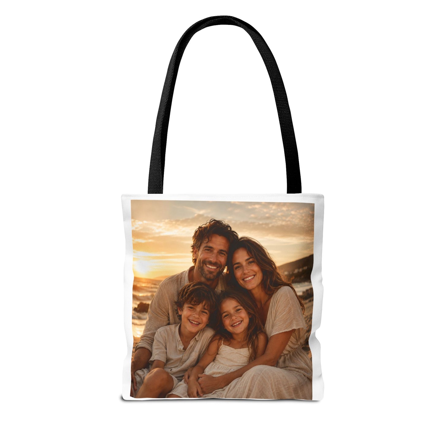 Photo Tote Bag — Custom Family Sunset Portrait Tote