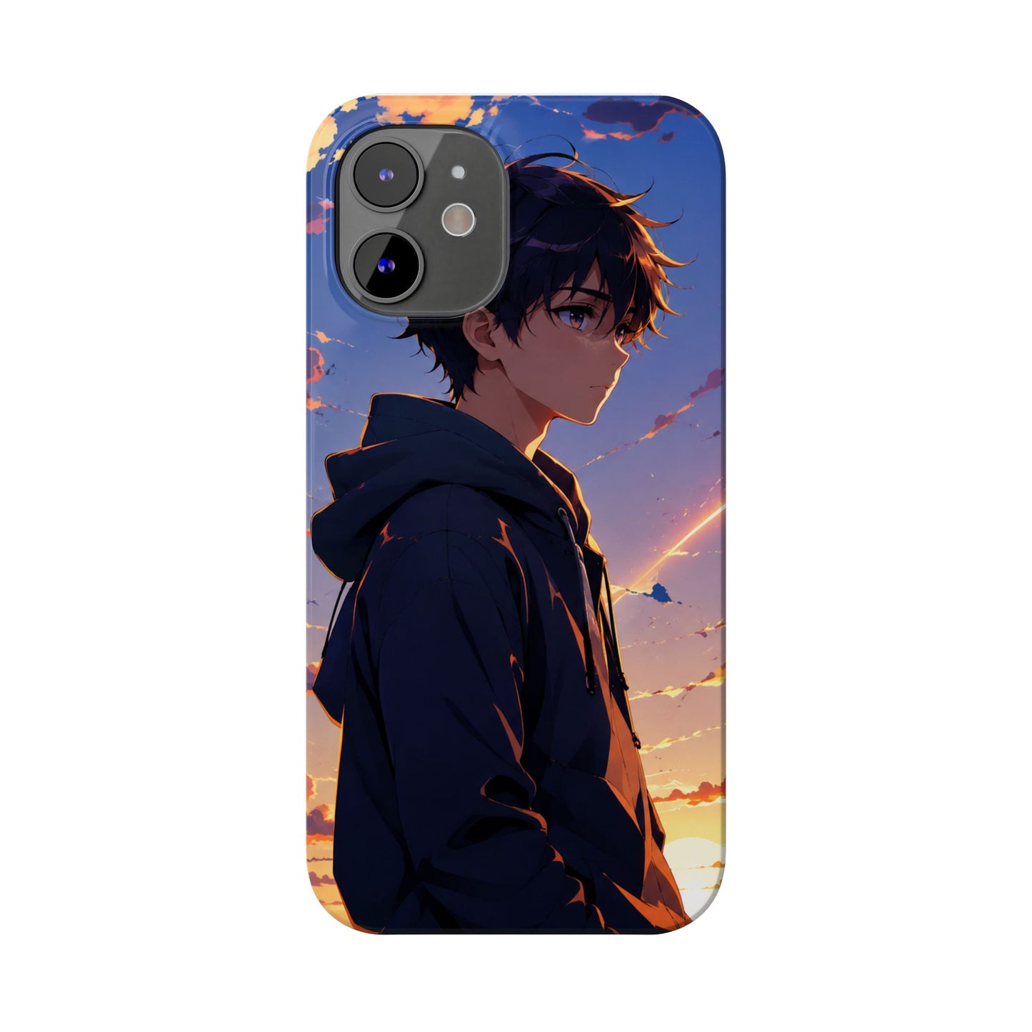 Slim Phone Case — Anime Sunset Boy Illustration