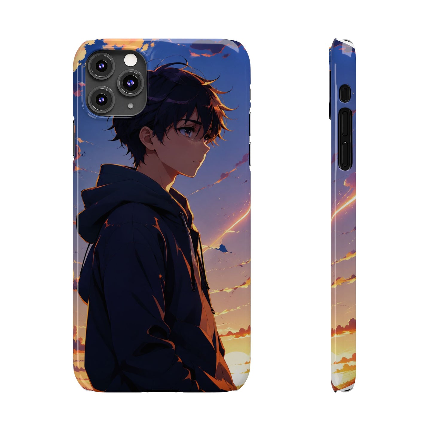 Slim Phone Case — Anime Sunset Boy Illustration