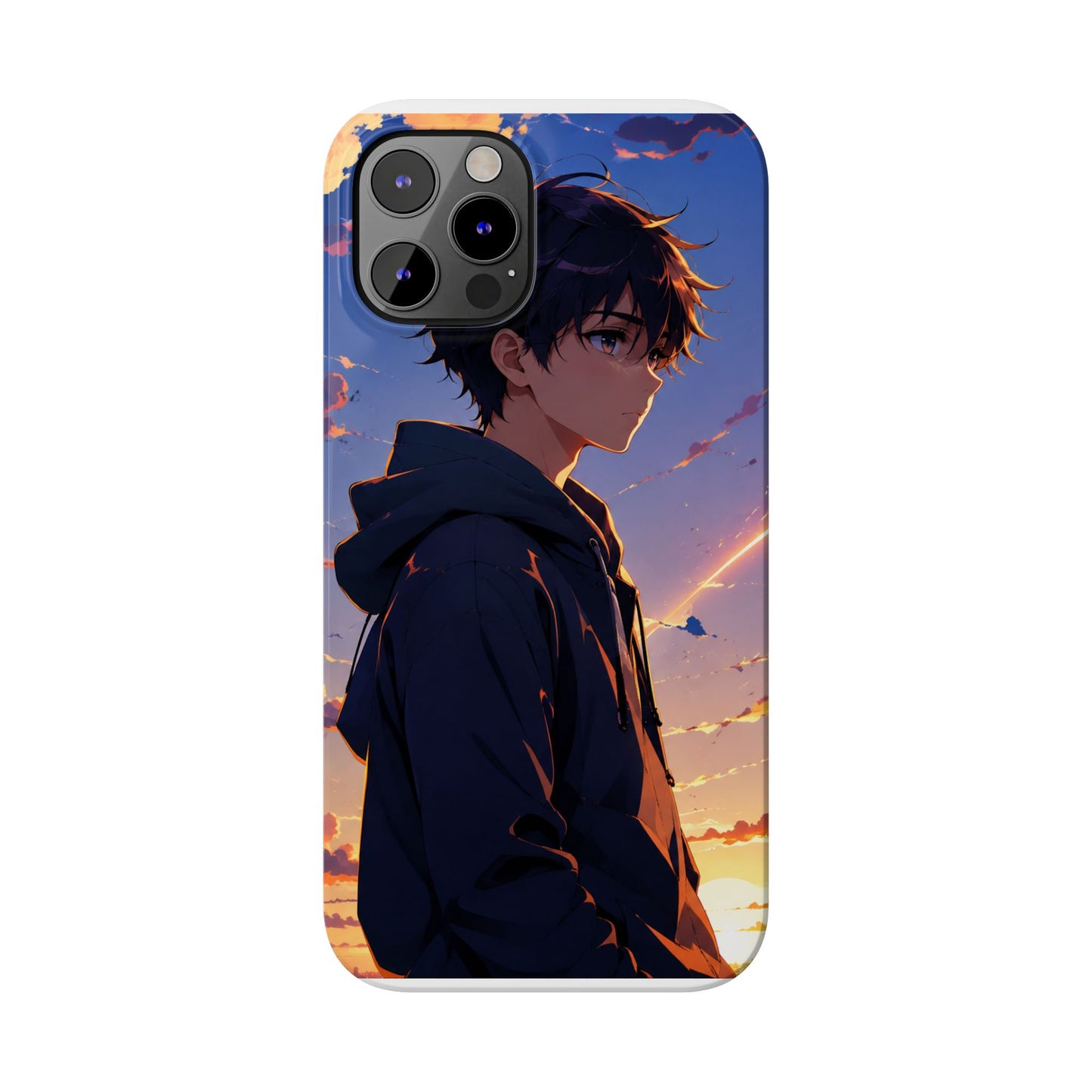 Slim Phone Case — Anime Sunset Boy Illustration
