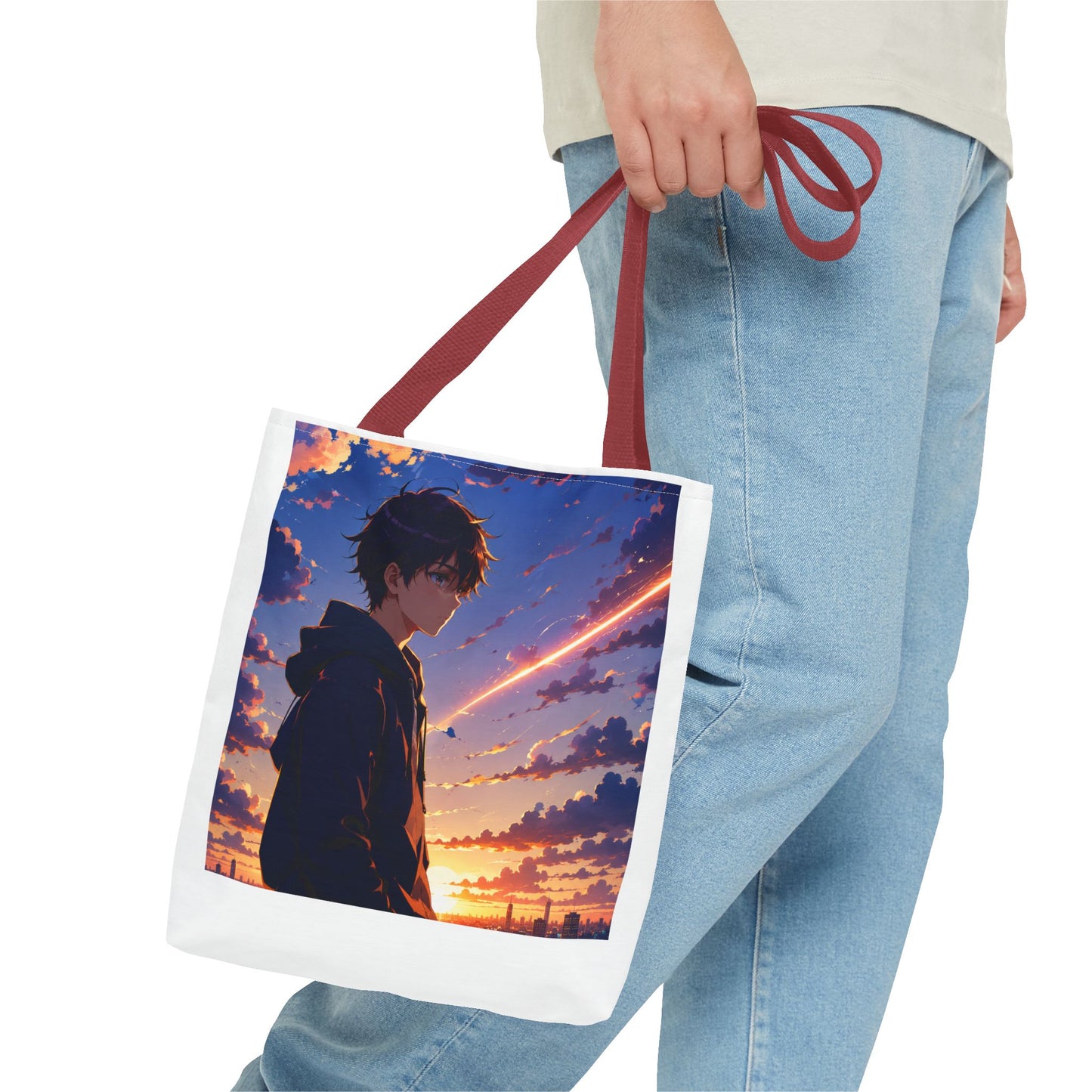 Anime Sunset Silhouette Tote