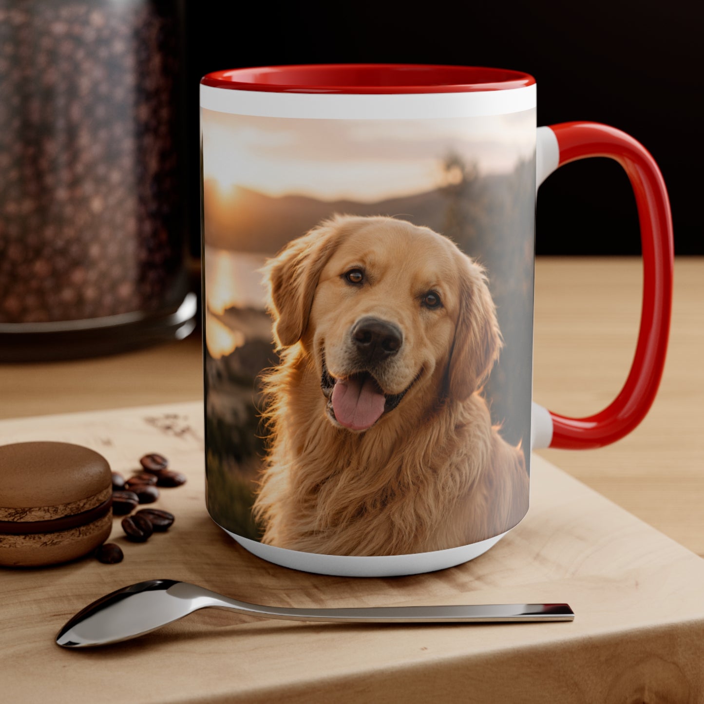 Golden Retriever Photo Accent Mug – Personalized Dog Lover Coffee Cup