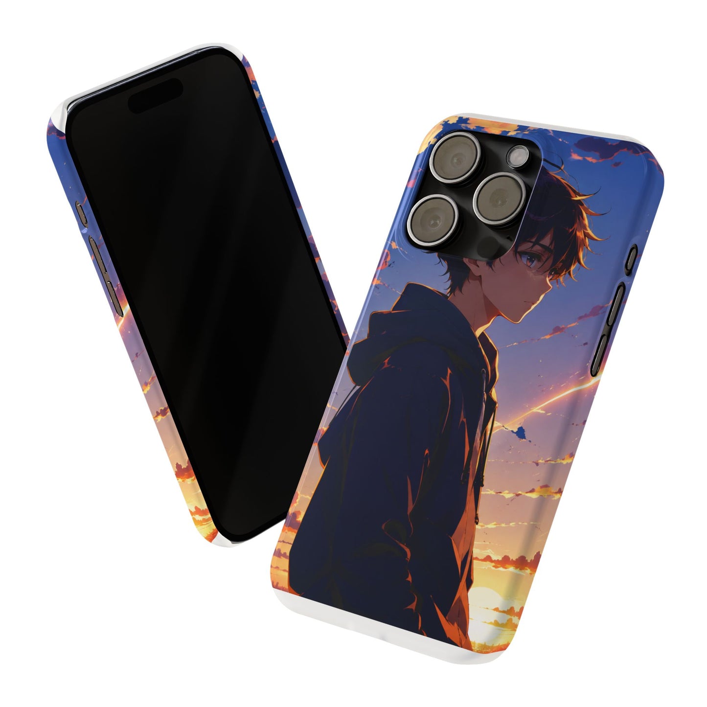 Slim Phone Case — Anime Sunset Boy Illustration