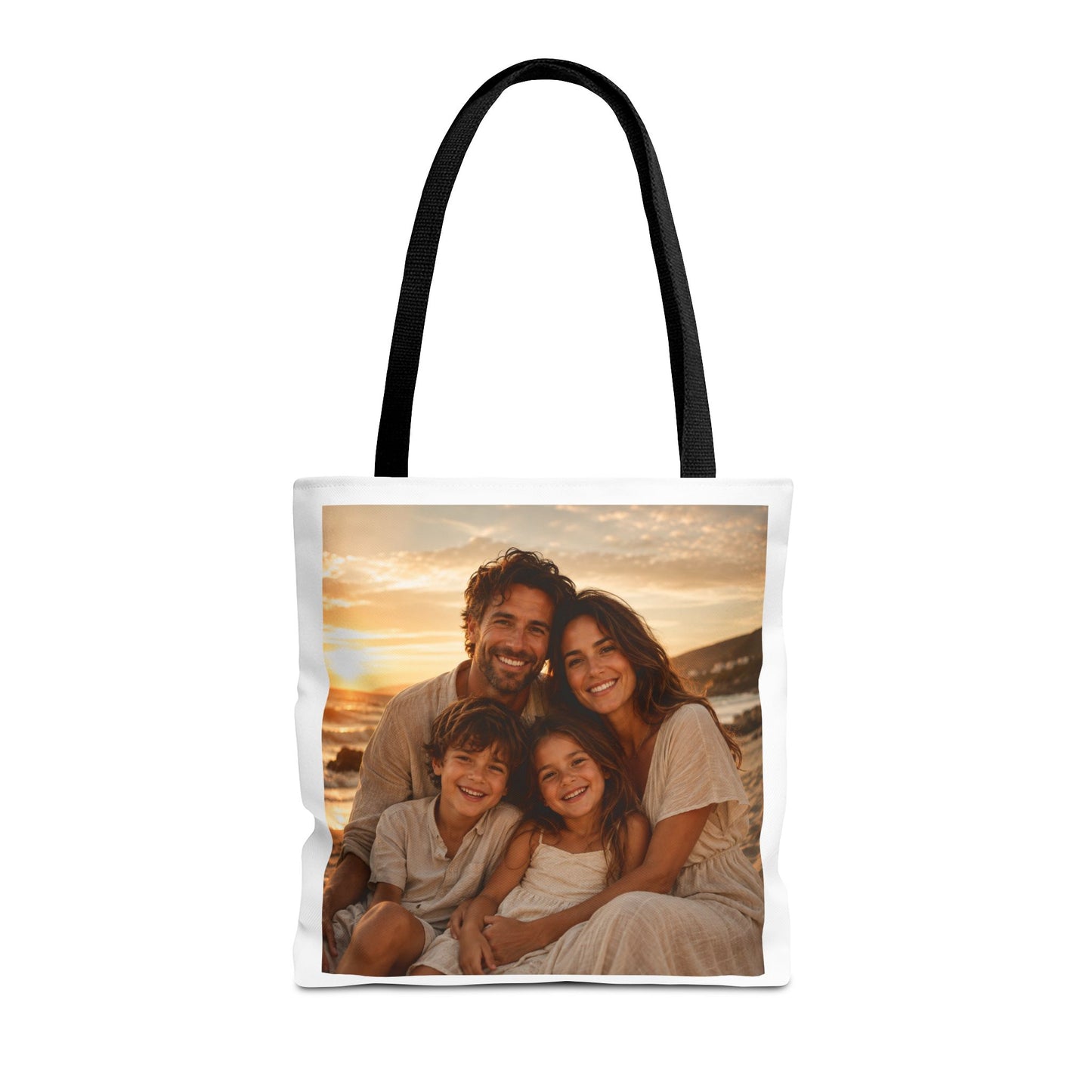 Photo Tote Bag — Custom Family Sunset Portrait Tote