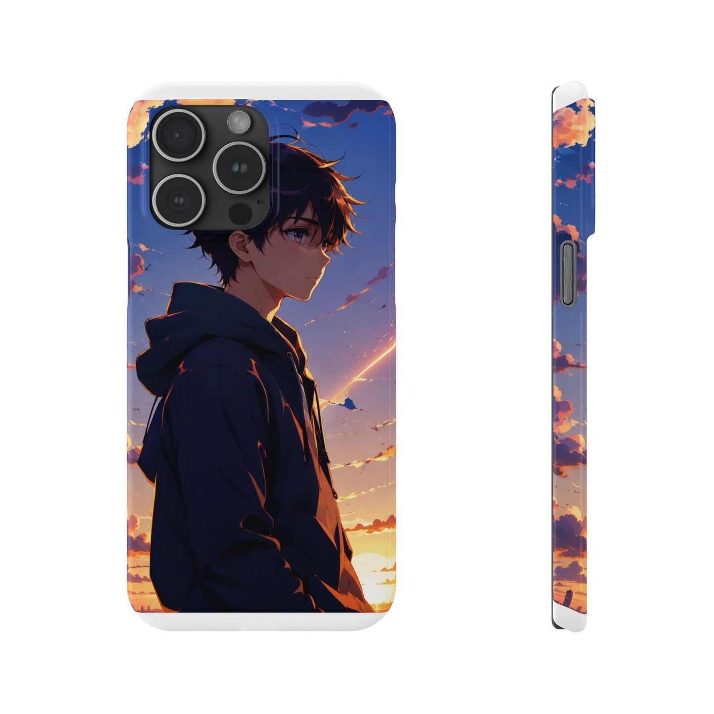 Slim Phone Case — Anime Sunset Boy Illustration