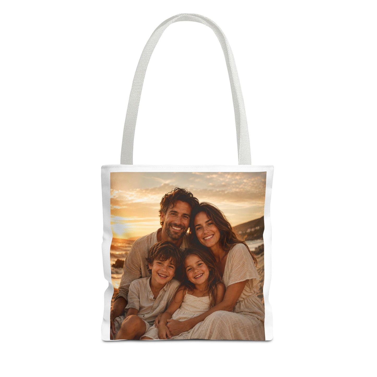 Photo Tote Bag — Custom Family Sunset Portrait Tote