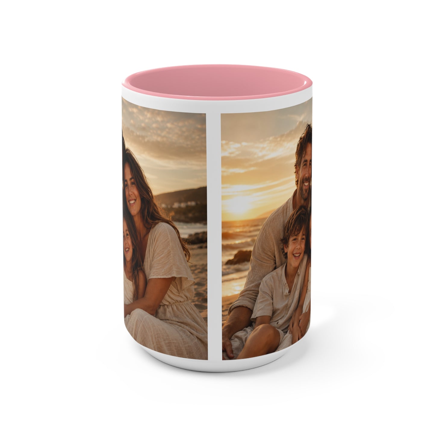 Personalized Photo Accent Mug — Custom Family Sunset Coffee Cup