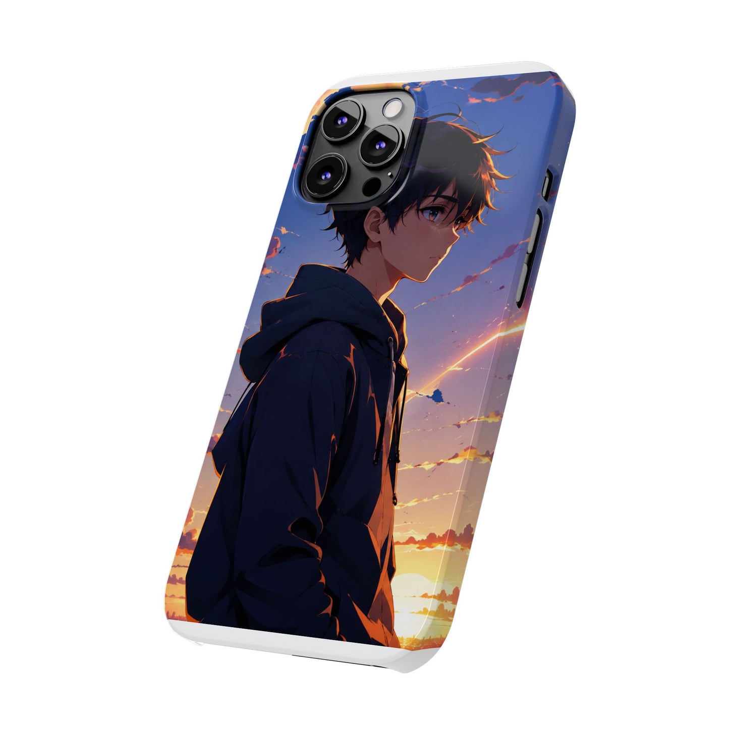Slim Phone Case — Anime Sunset Boy Illustration