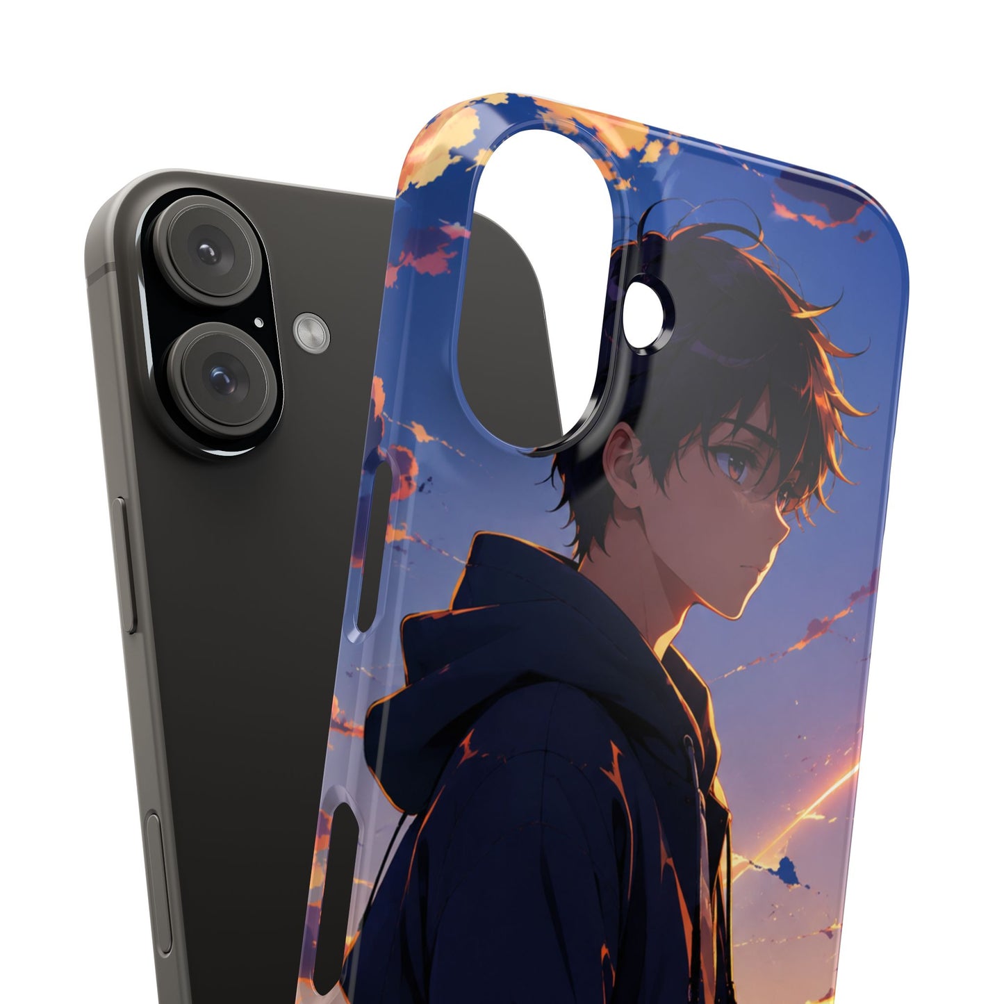 Slim Phone Case — Anime Sunset Boy Illustration