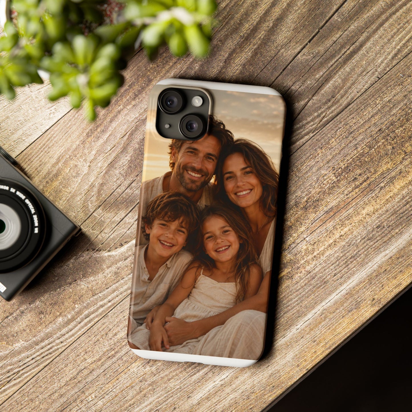Personalized Photo Slim Phone Case – Custom Family Portrait Cover