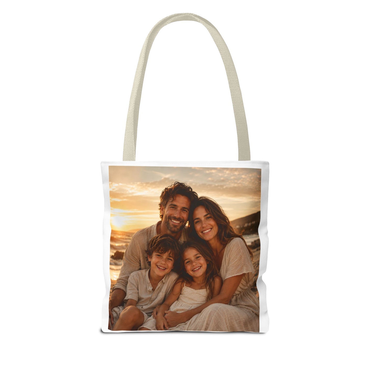 Photo Tote Bag — Custom Family Sunset Portrait Tote