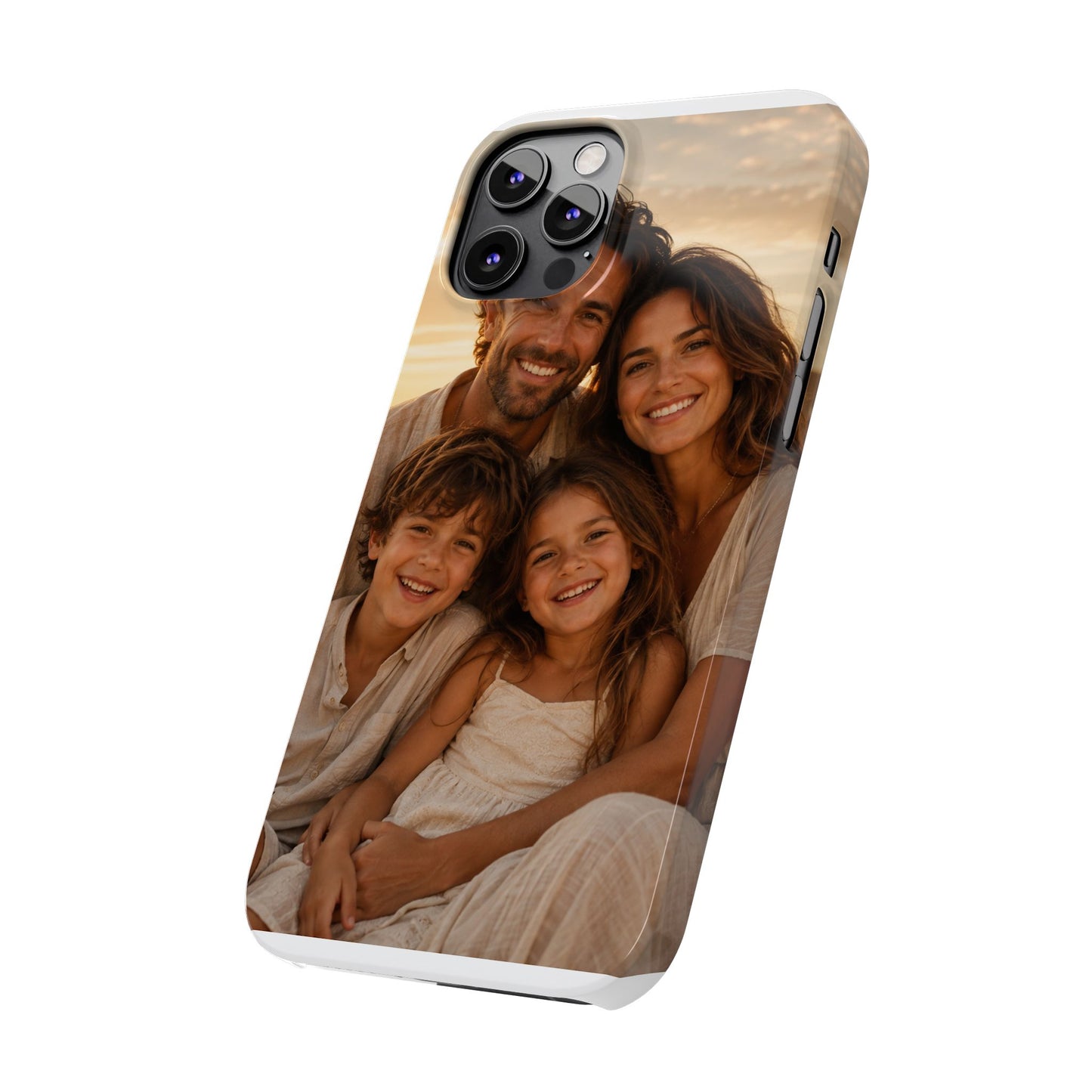 Personalized Photo Slim Phone Case – Custom Family Portrait Cover
