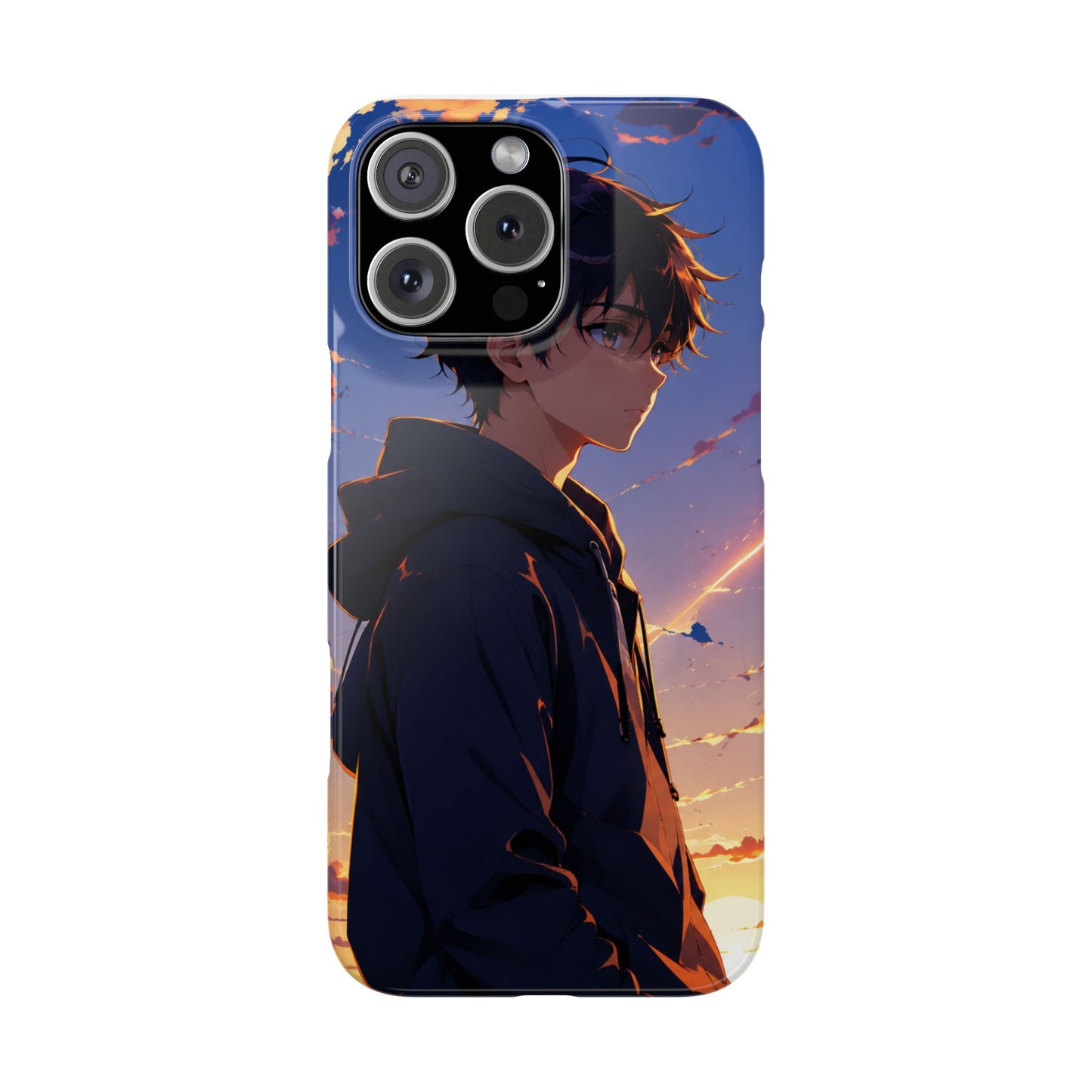 Slim Phone Case — Anime Sunset Boy Illustration