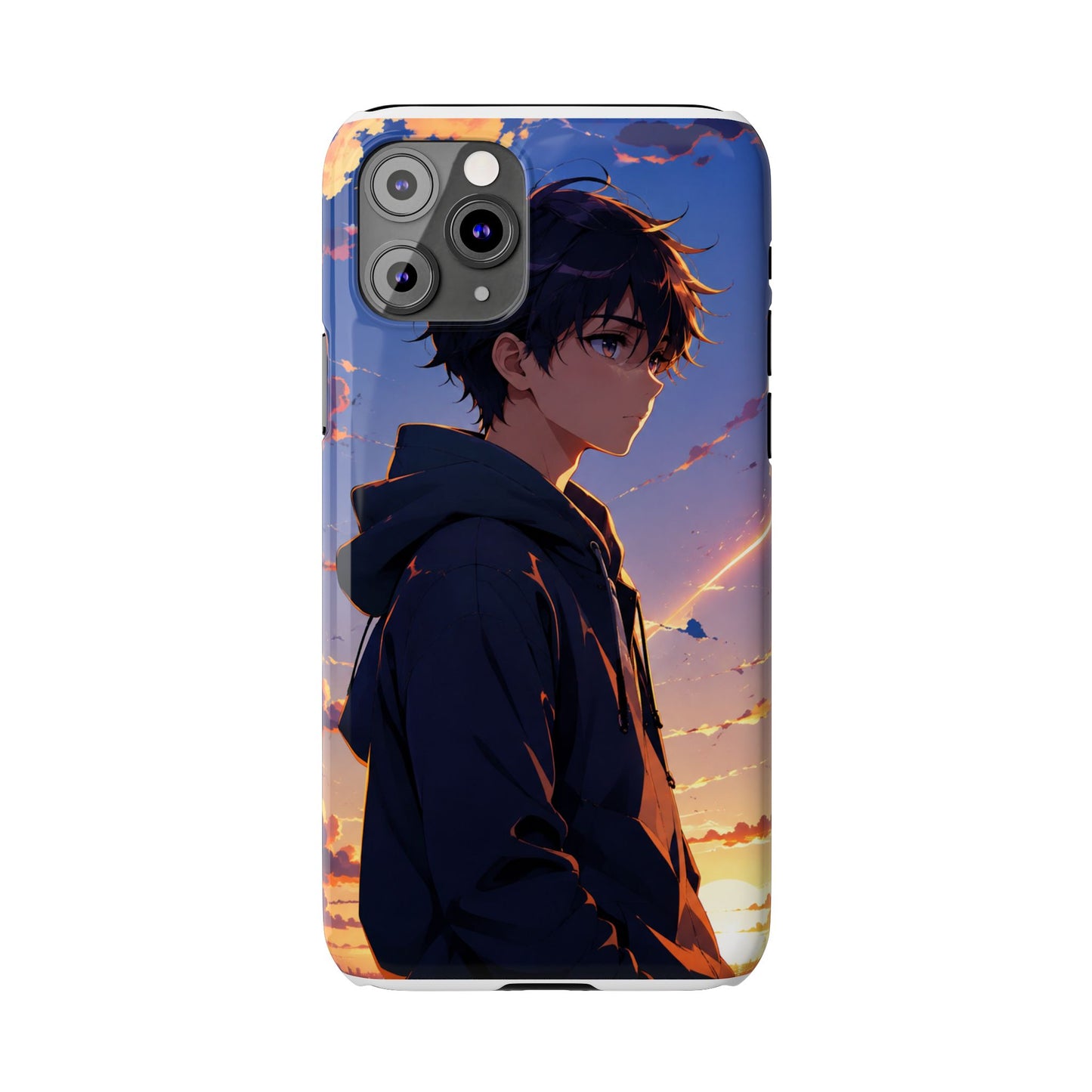 Slim Phone Case — Anime Sunset Boy Illustration
