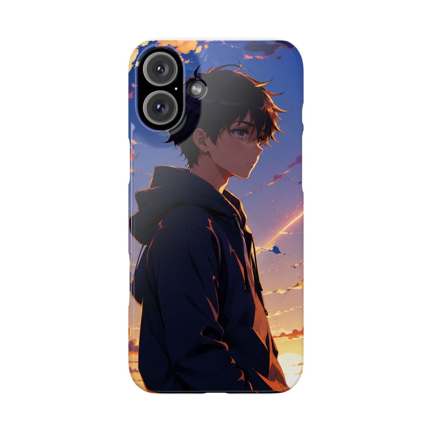 Slim Phone Case — Anime Sunset Boy Illustration