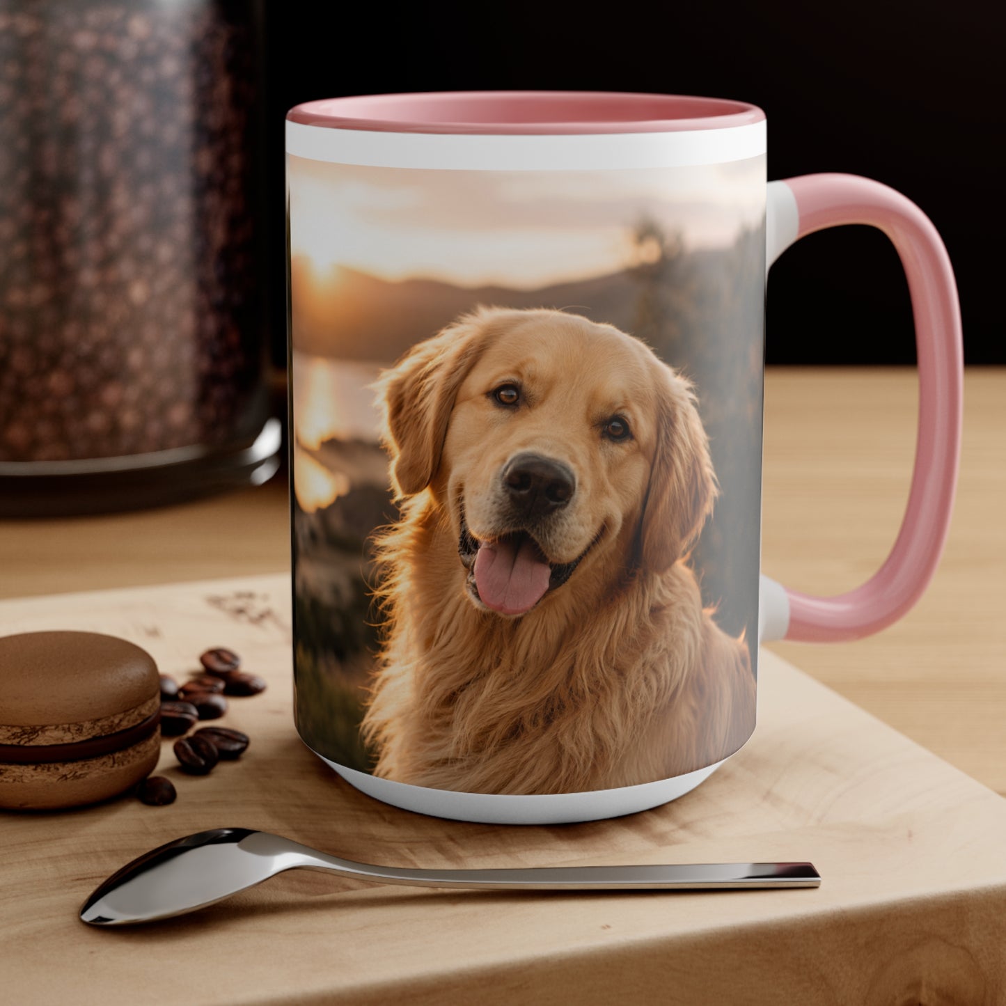 Golden Retriever Photo Accent Mug – Personalized Dog Lover Coffee Cup