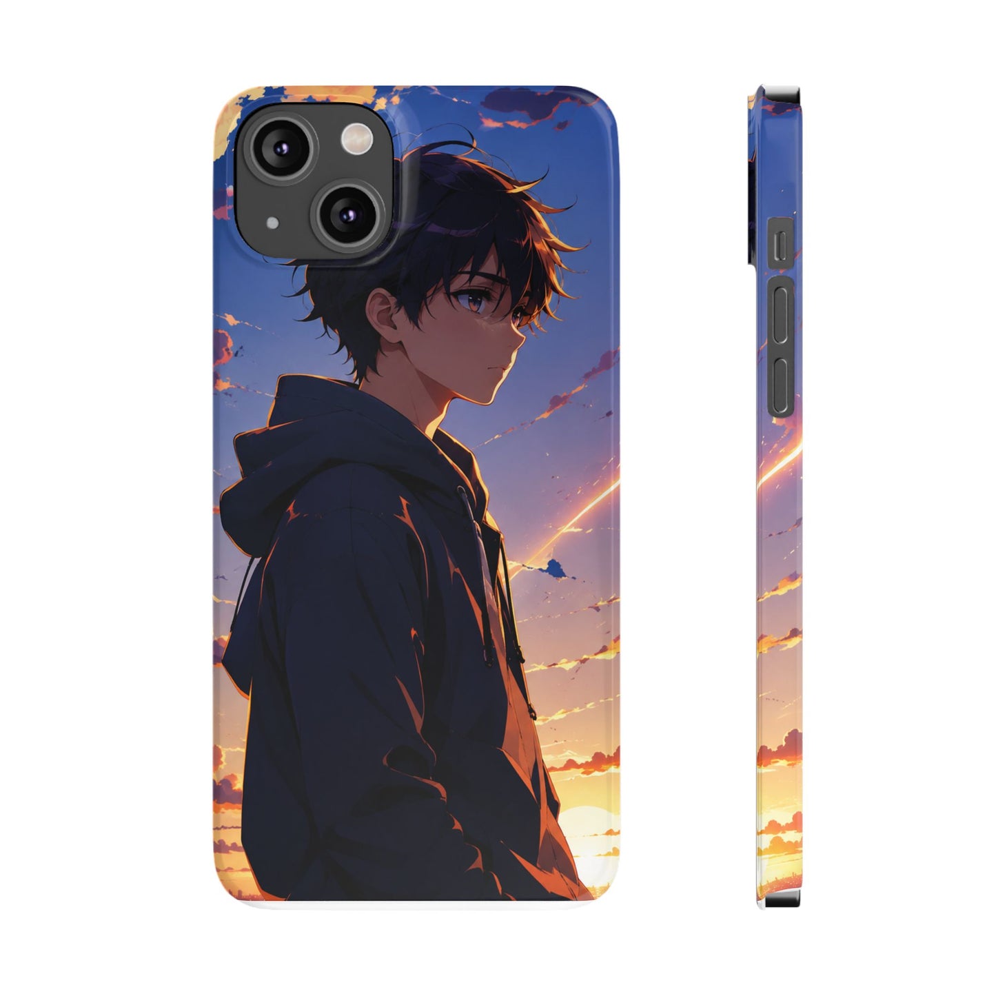 Slim Phone Case — Anime Sunset Boy Illustration