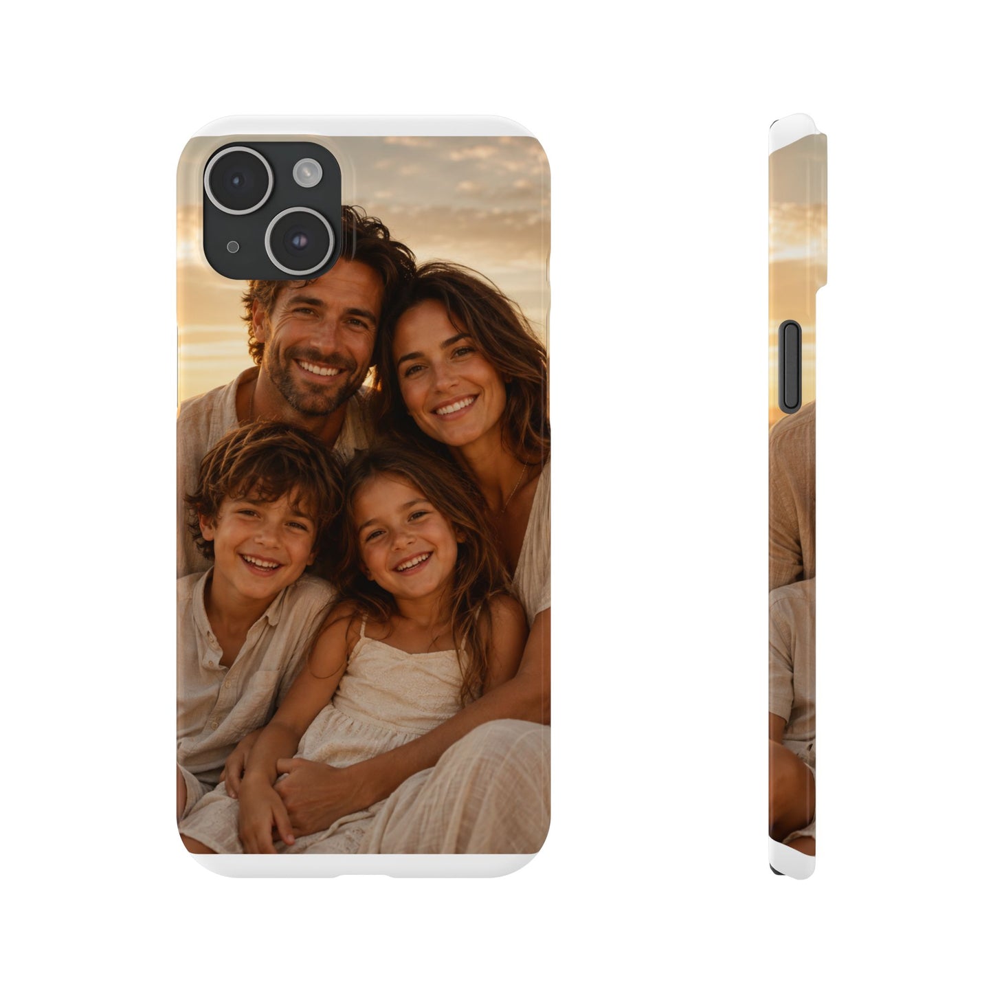 Personalized Photo Slim Phone Case – Custom Family Portrait Cover