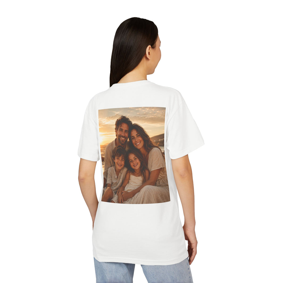 Photo Print T‑Shirt — Custom Family Sunset Portrait Tee