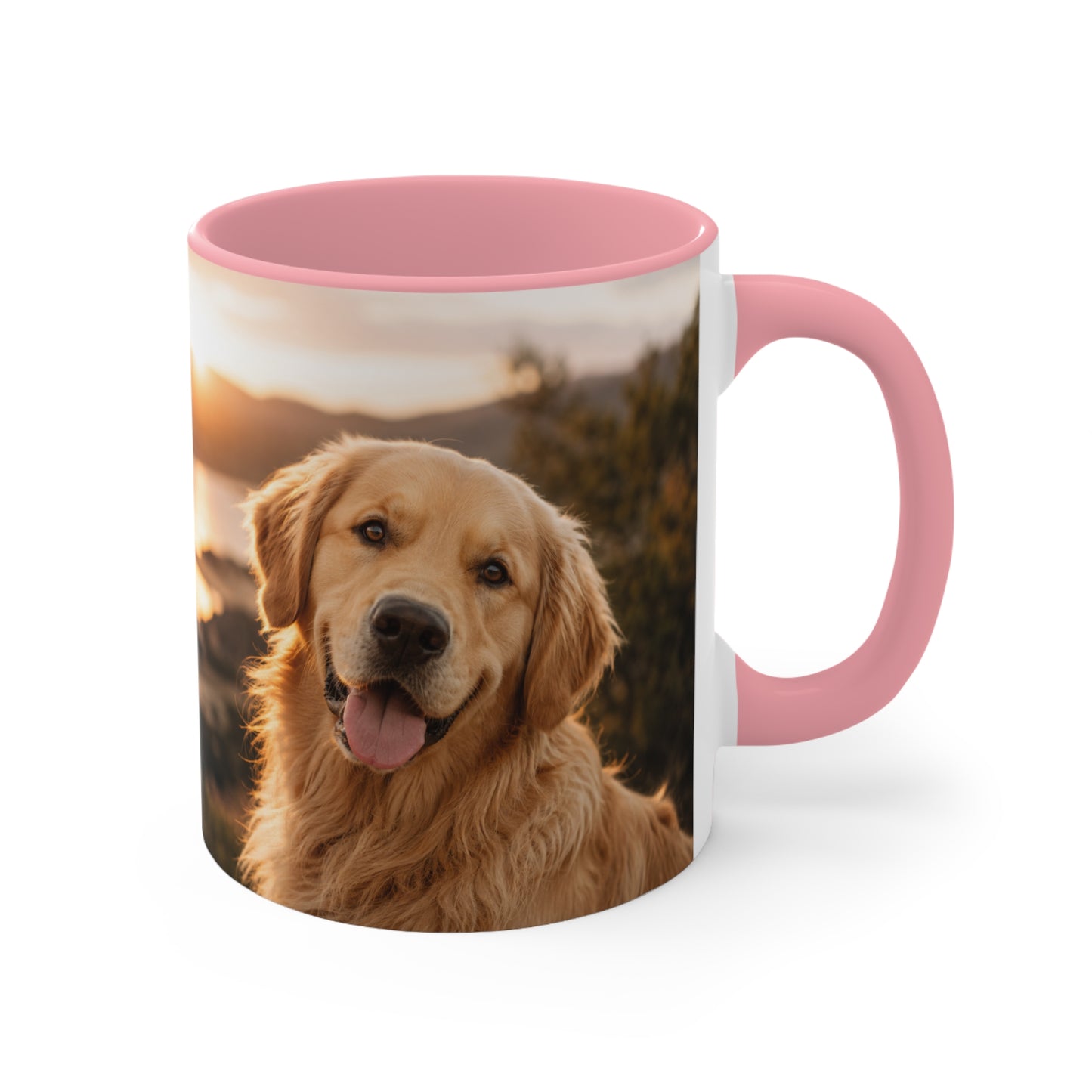 Golden Retriever Photo Accent Mug – Personalized Dog Lover Coffee Cup