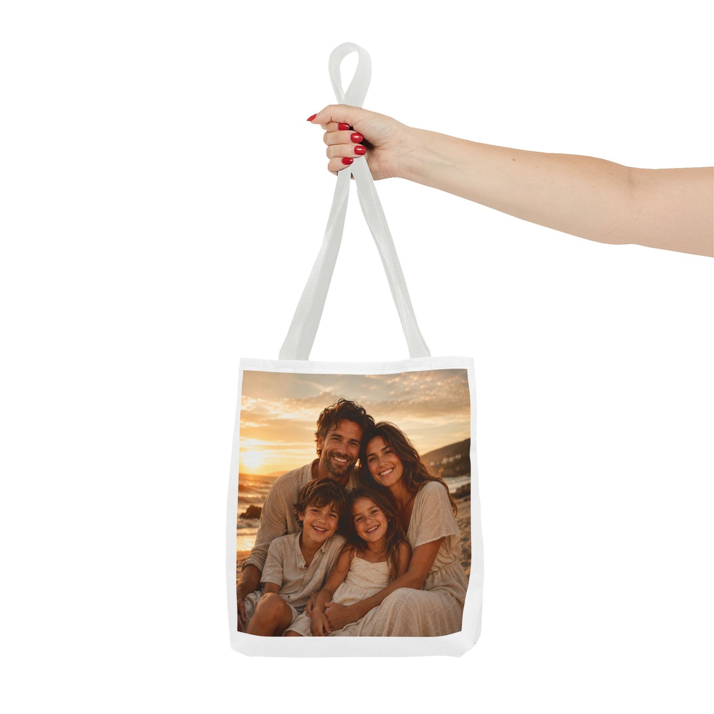 Photo Tote Bag — Custom Family Sunset Portrait Tote