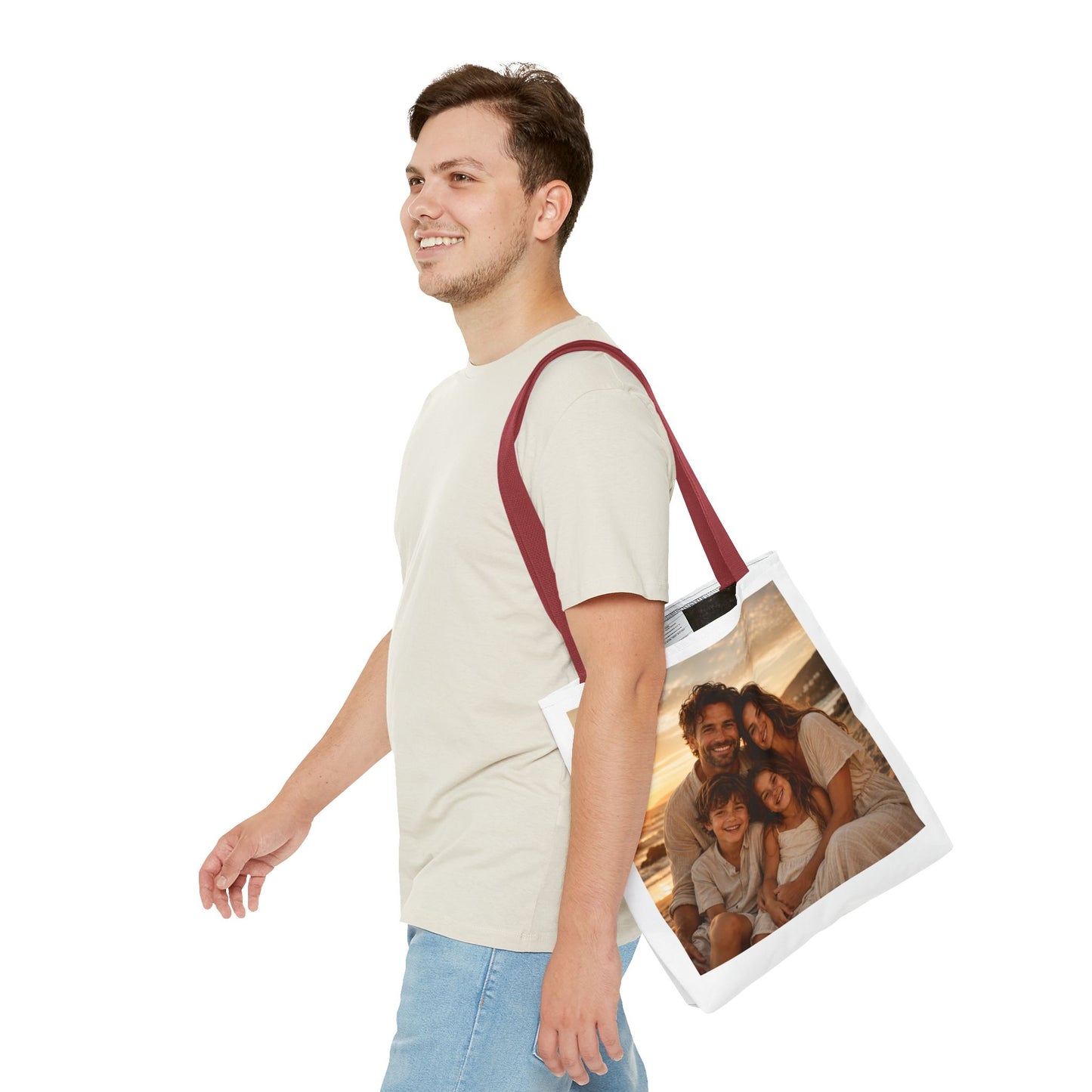 Photo Tote Bag — Custom Family Sunset Portrait Tote
