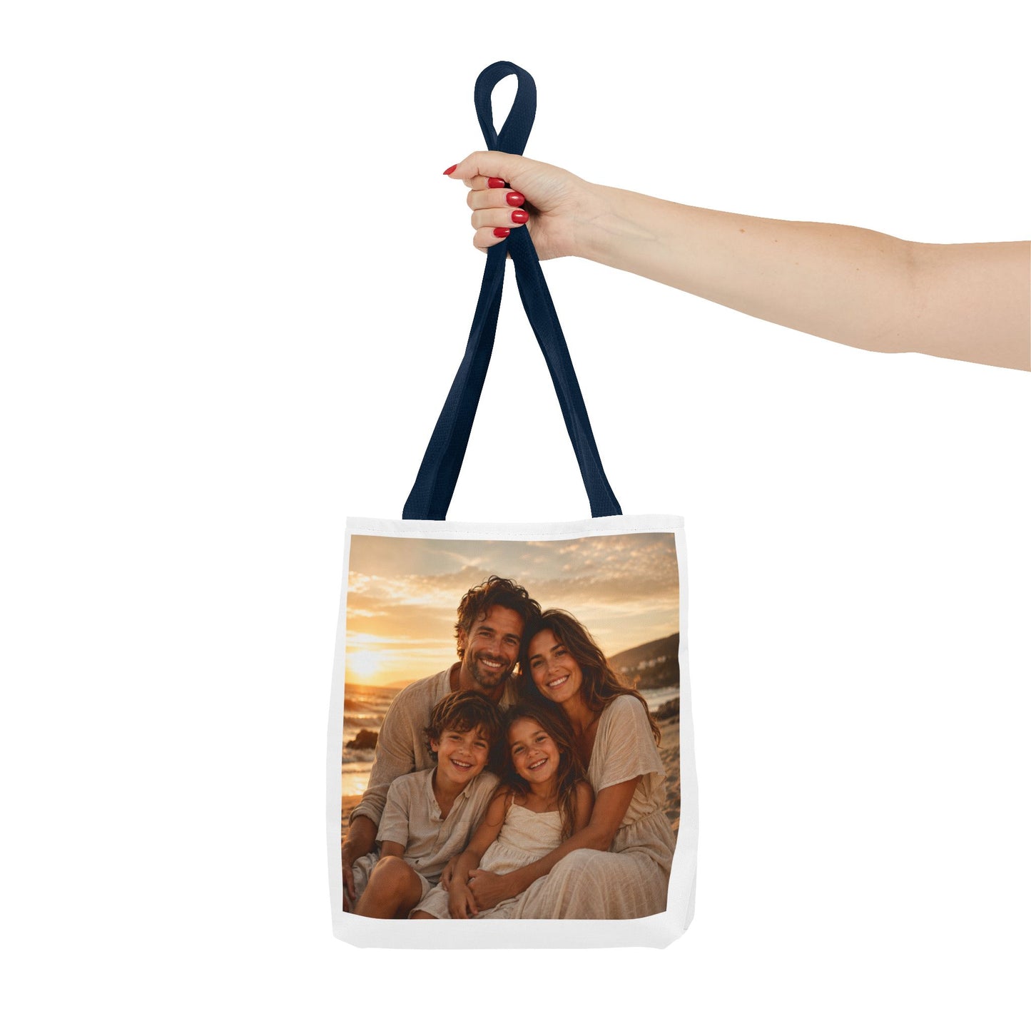 Photo Tote Bag — Custom Family Sunset Portrait Tote