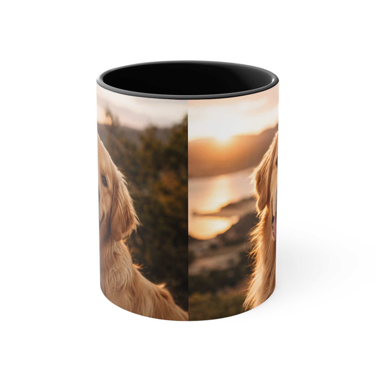 Golden Retriever Photo Accent Mug – Personalized Dog Lover Coffee Cup