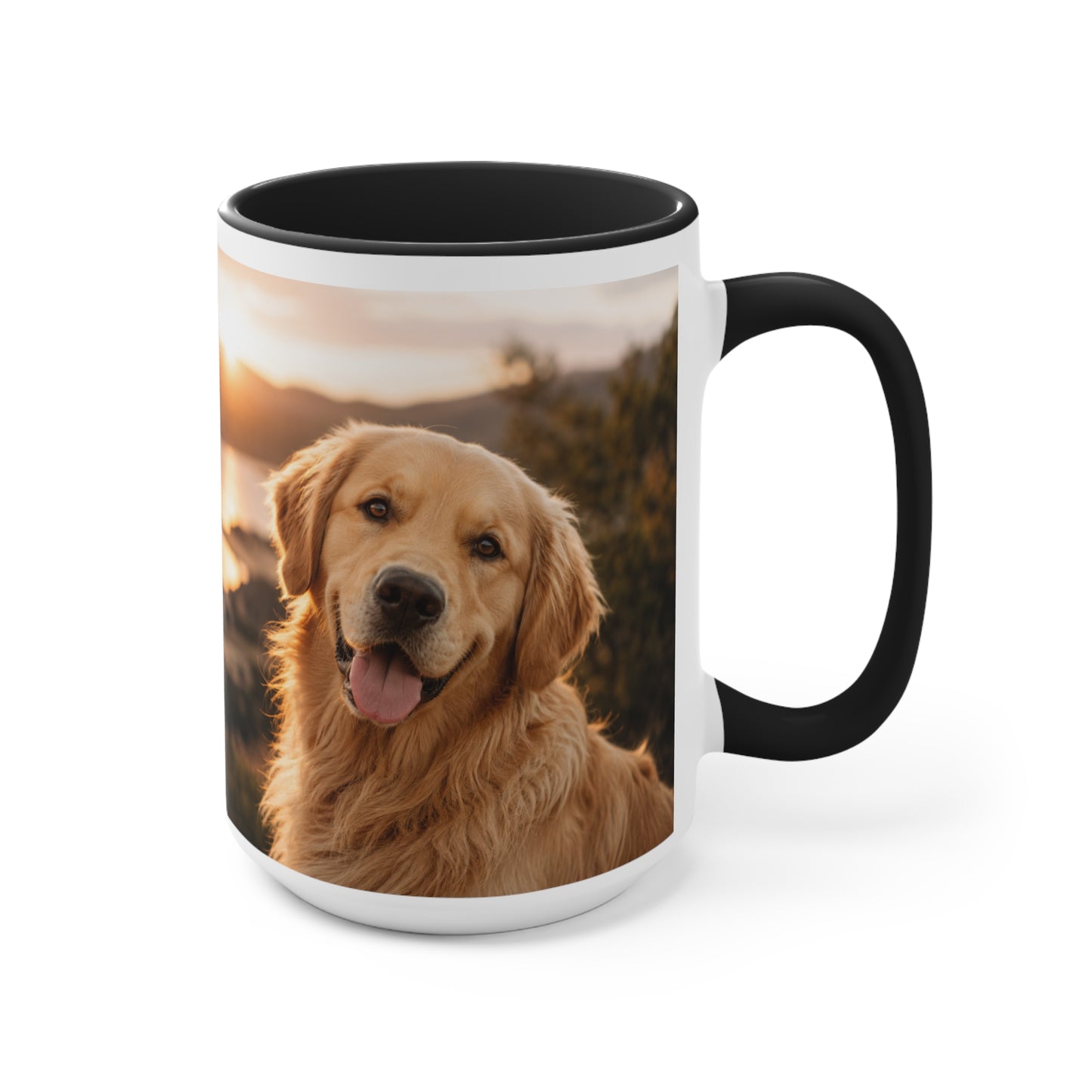 Golden Retriever Photo Accent Mug – Personalized Dog Lover Coffee Cup