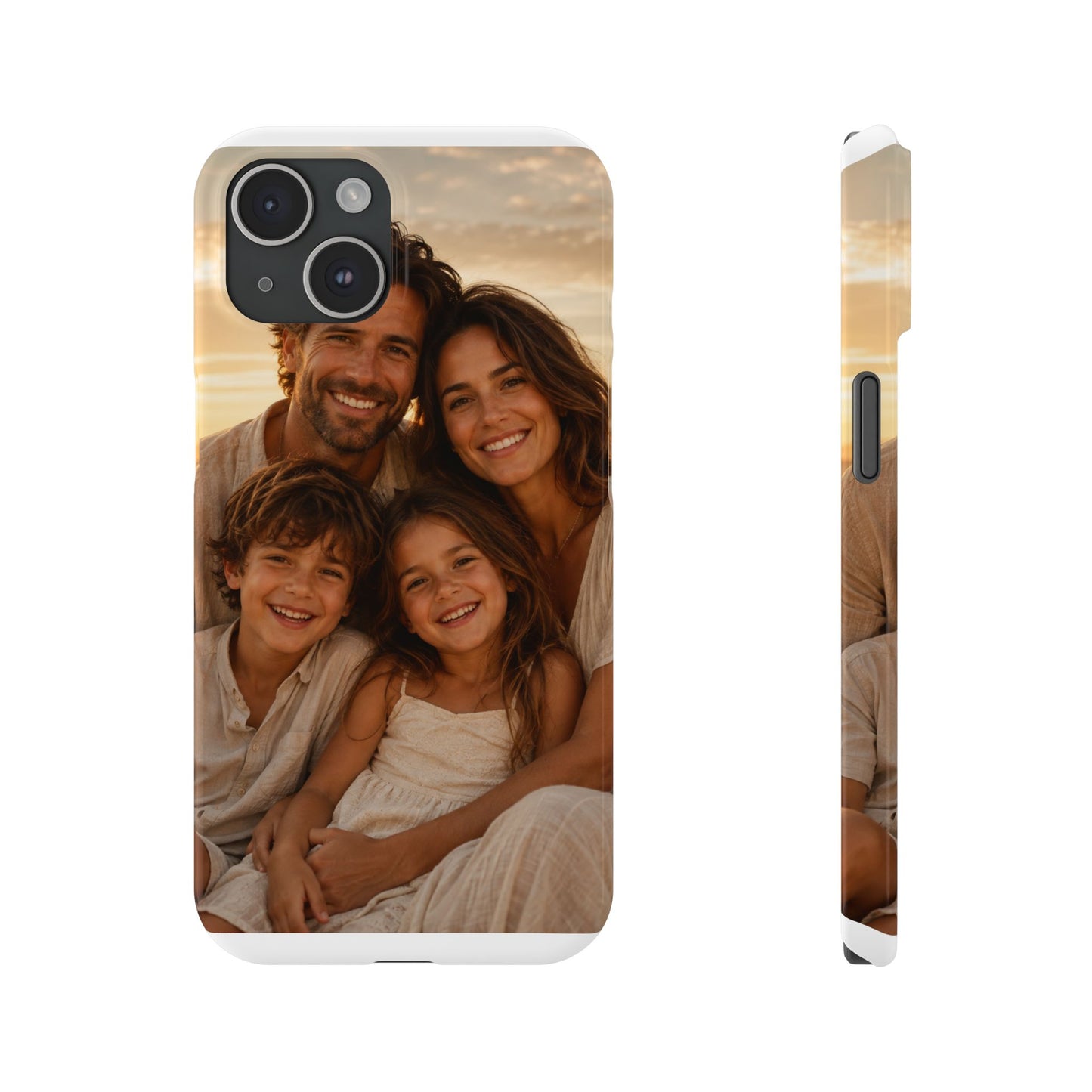 Personalized Photo Slim Phone Case – Custom Family Portrait Cover