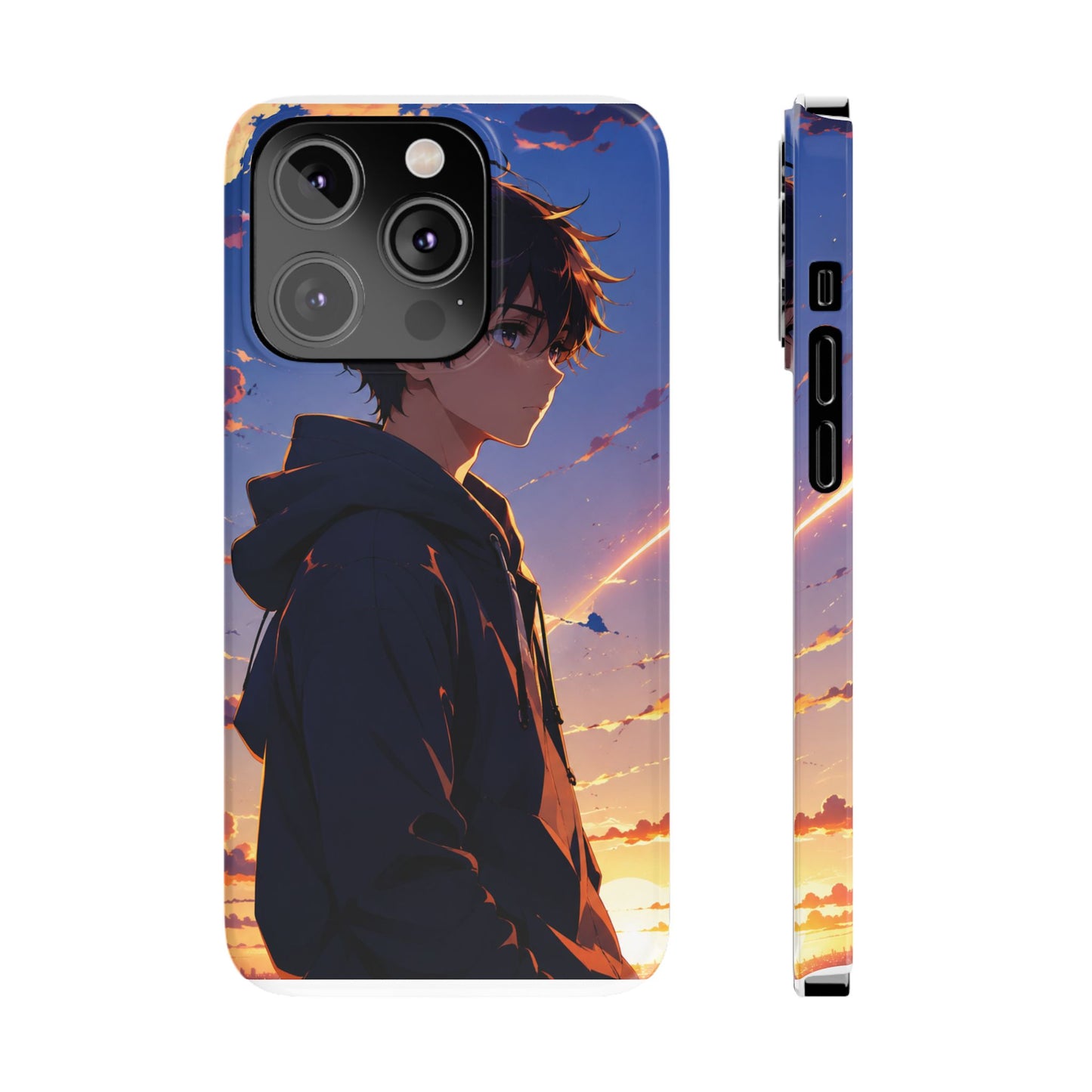 Slim Phone Case — Anime Sunset Boy Illustration