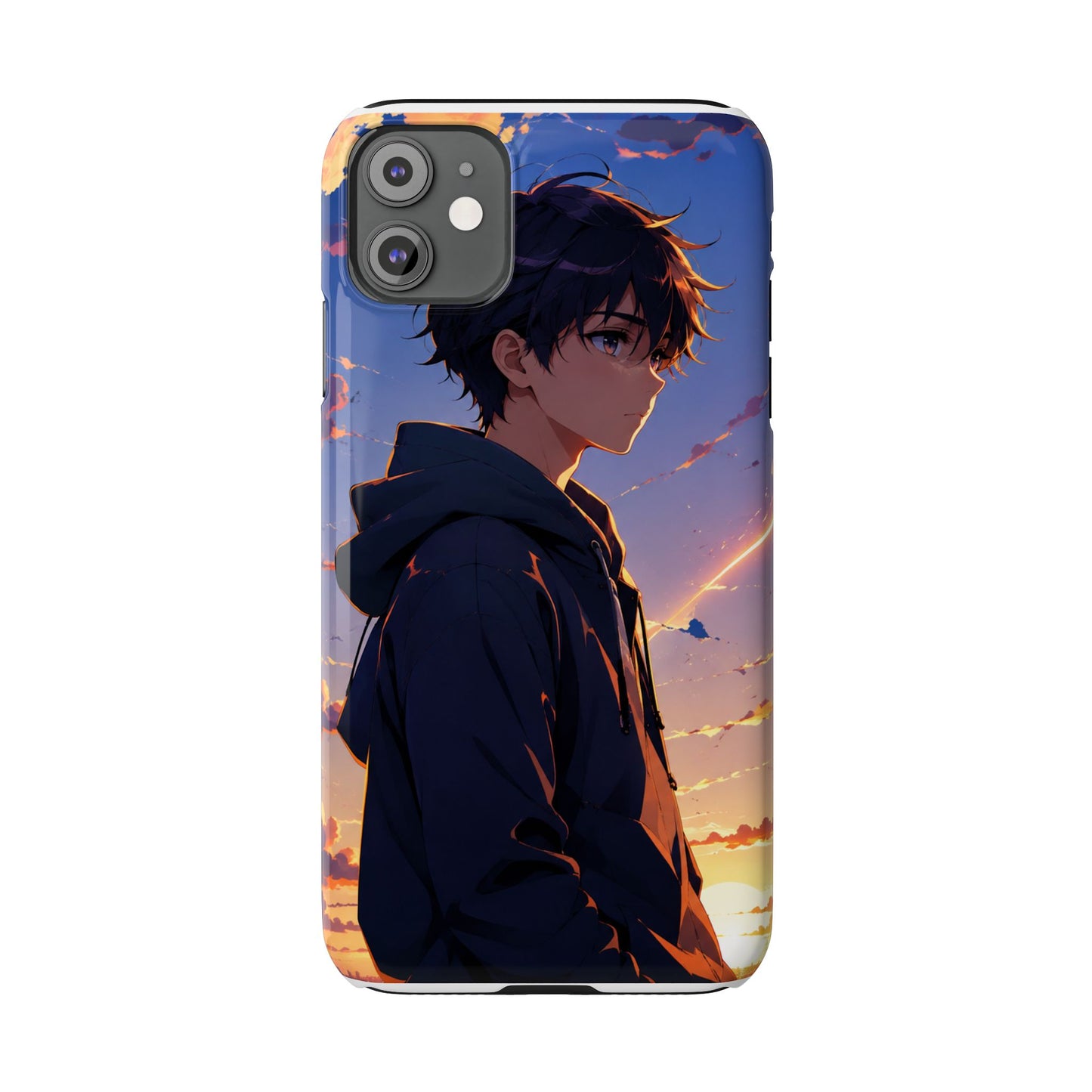 Slim Phone Case — Anime Sunset Boy Illustration
