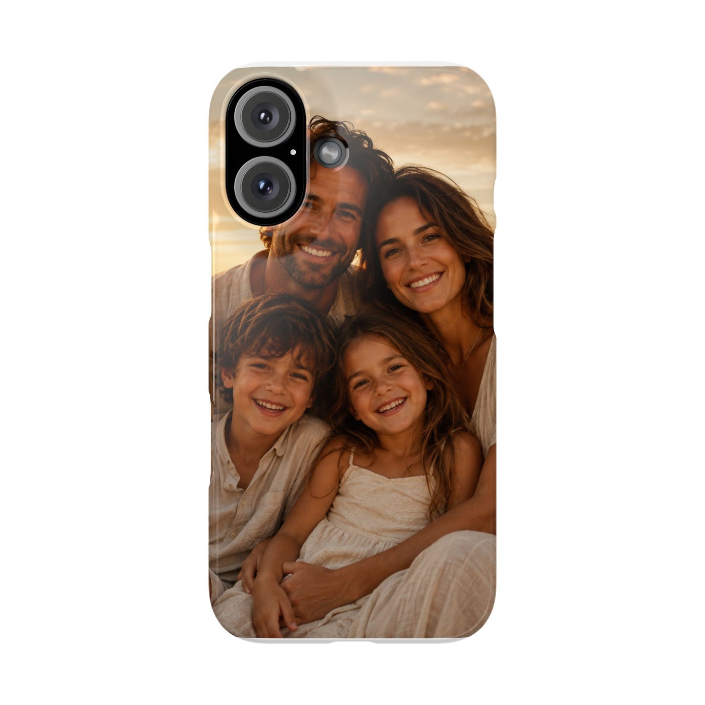 Personalized Photo Slim Phone Case – Custom Family Portrait Cover