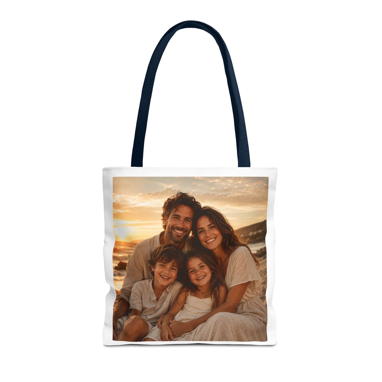 Photo Tote Bag — Custom Family Sunset Portrait Tote