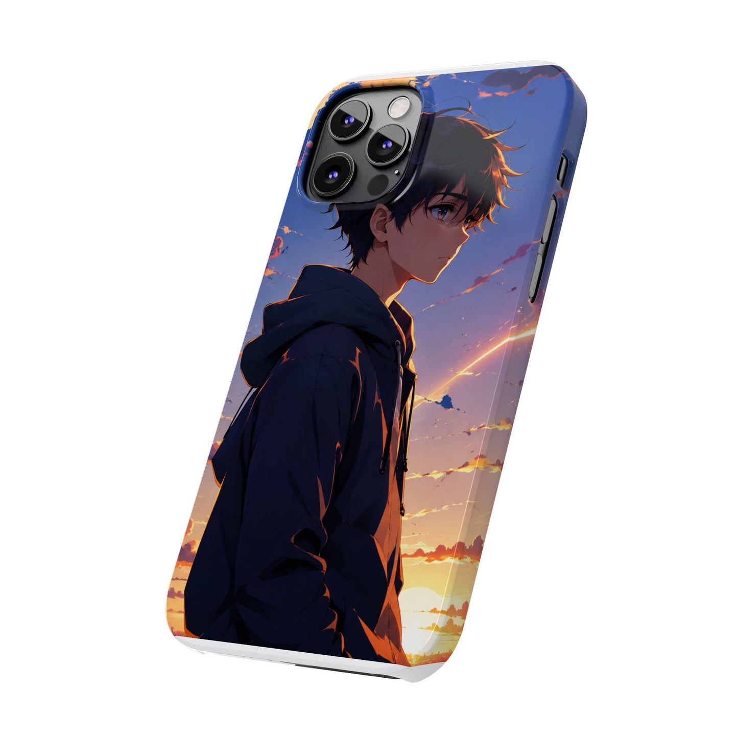 Slim Phone Case — Anime Sunset Boy Illustration