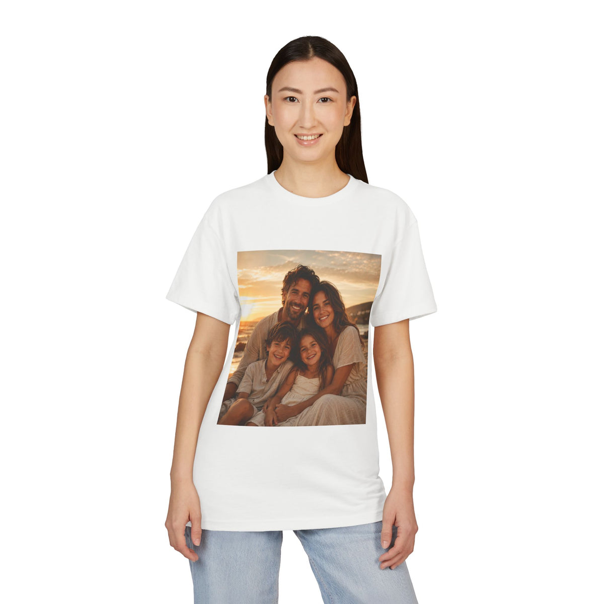 Photo Print T‑Shirt — Custom Family Sunset Portrait Tee