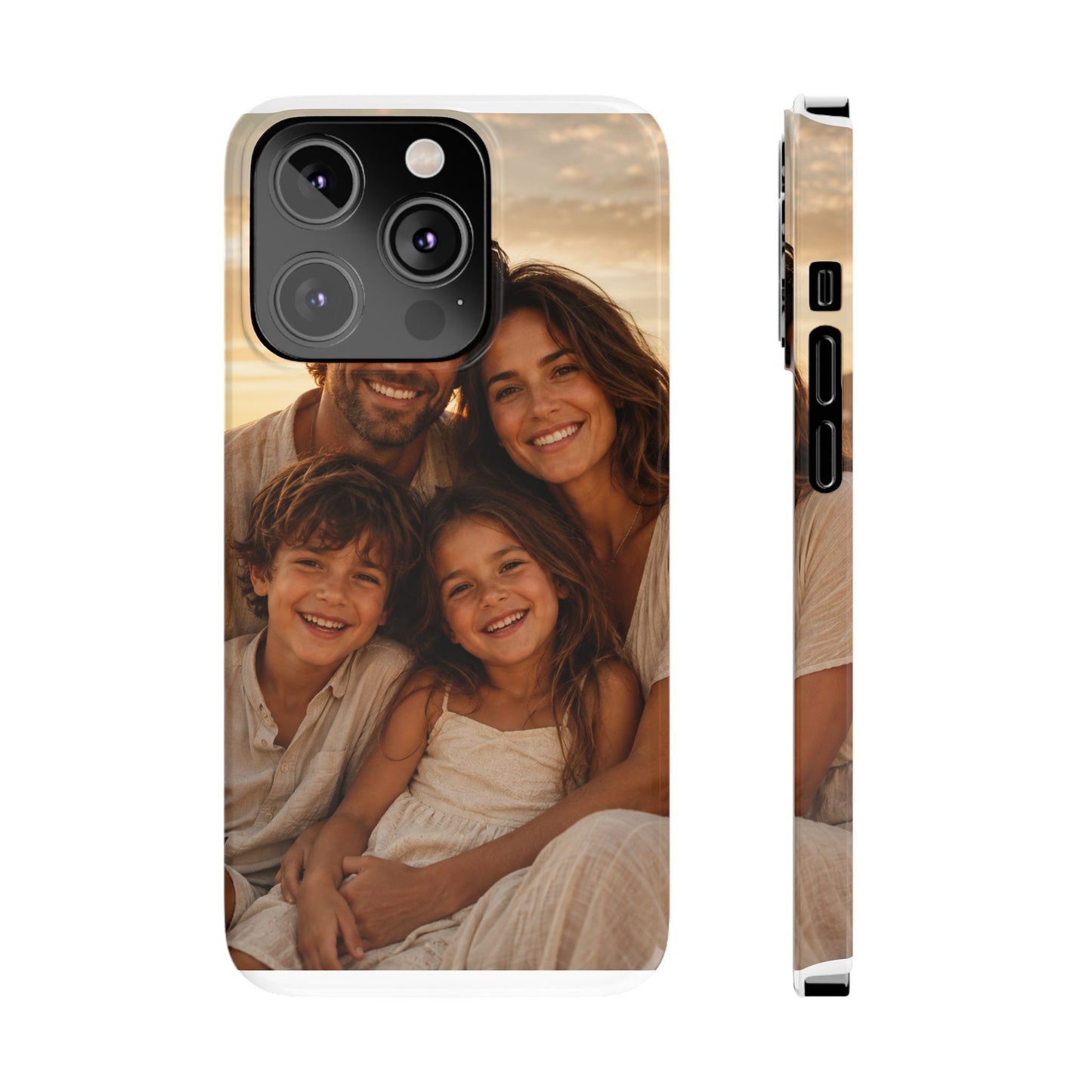 Personalized Photo Slim Phone Case – Custom Family Portrait Cover