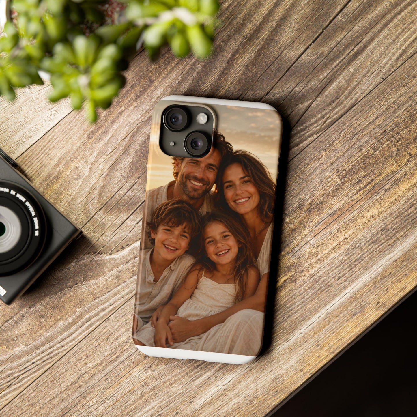 Personalized Photo Slim Phone Case – Custom Family Portrait Cover
