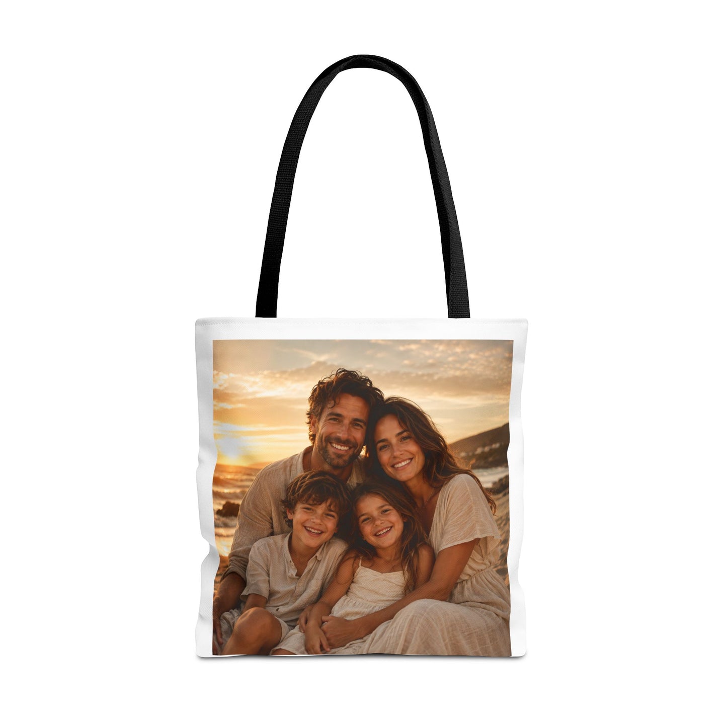 Photo Tote Bag — Custom Family Sunset Portrait Tote