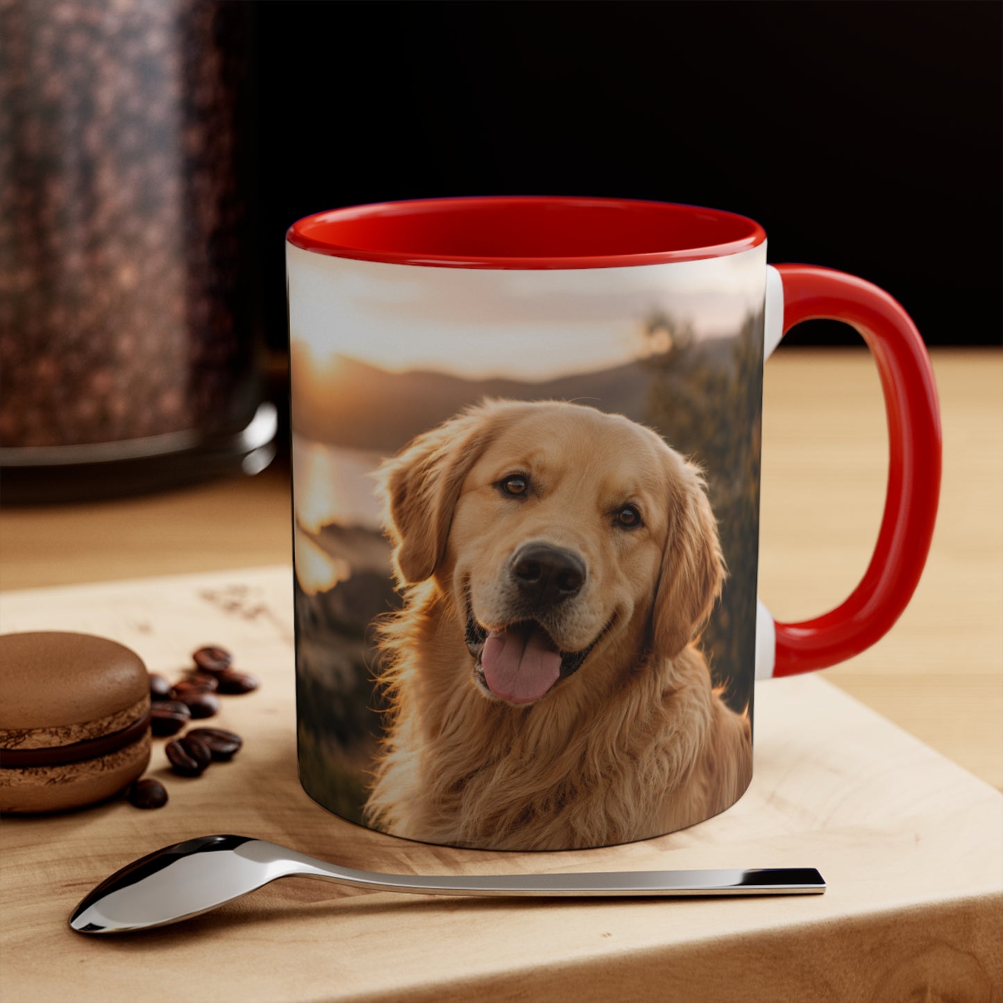 Golden Retriever Photo Accent Mug – Personalized Dog Lover Coffee Cup