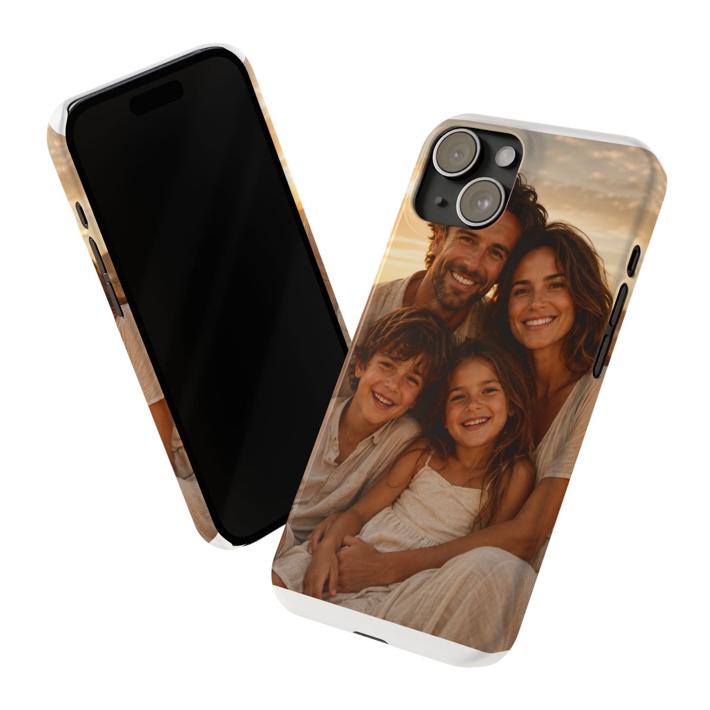 Personalized Photo Slim Phone Case – Custom Family Portrait Cover