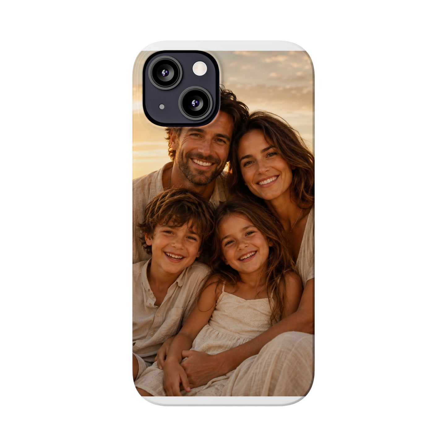 Personalized Photo Slim Phone Case – Custom Family Portrait Cover